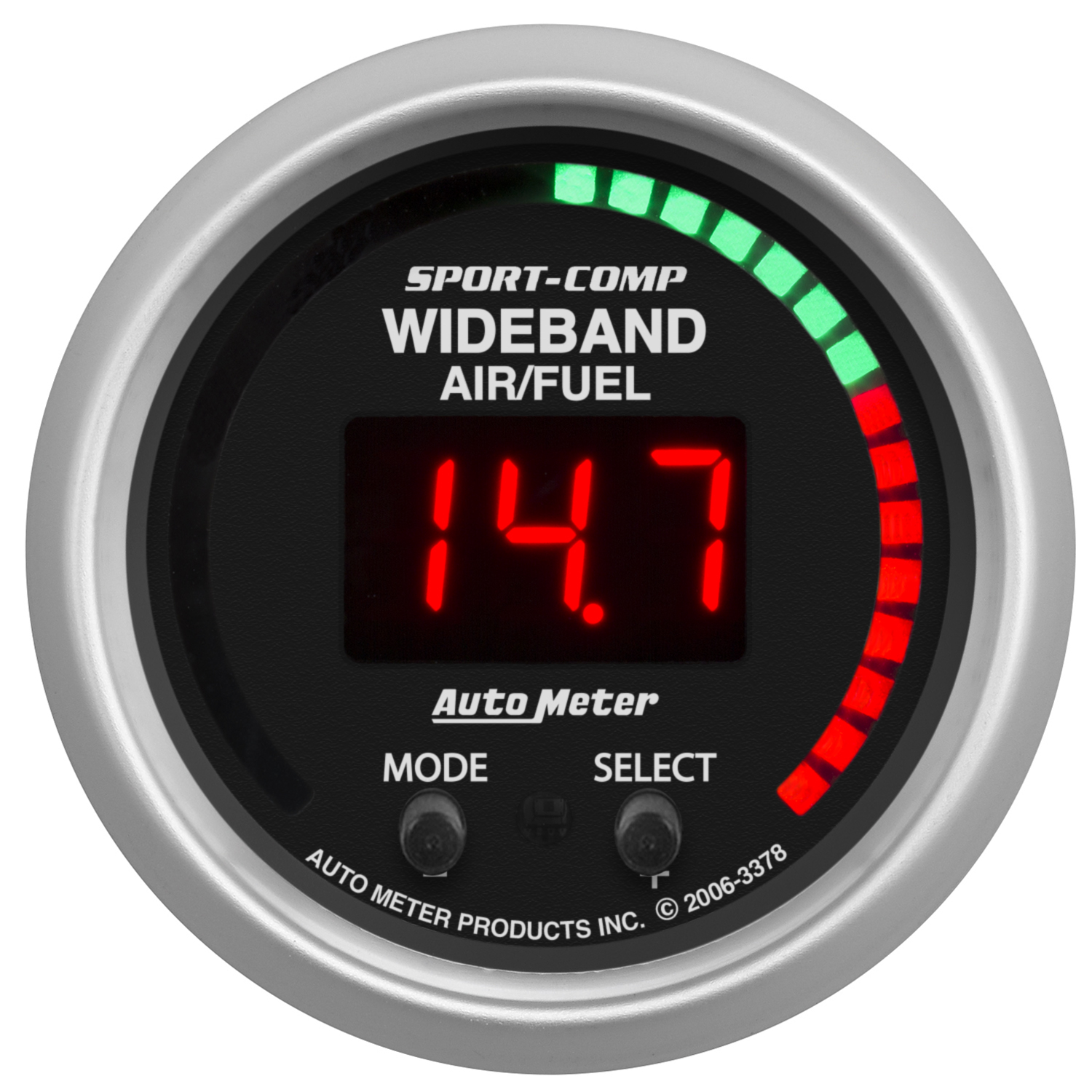 2-1/16" WIDEBAND PRO AIR/FUEL RATIO, 6:1-20:1 AFR, SPORT-COMP