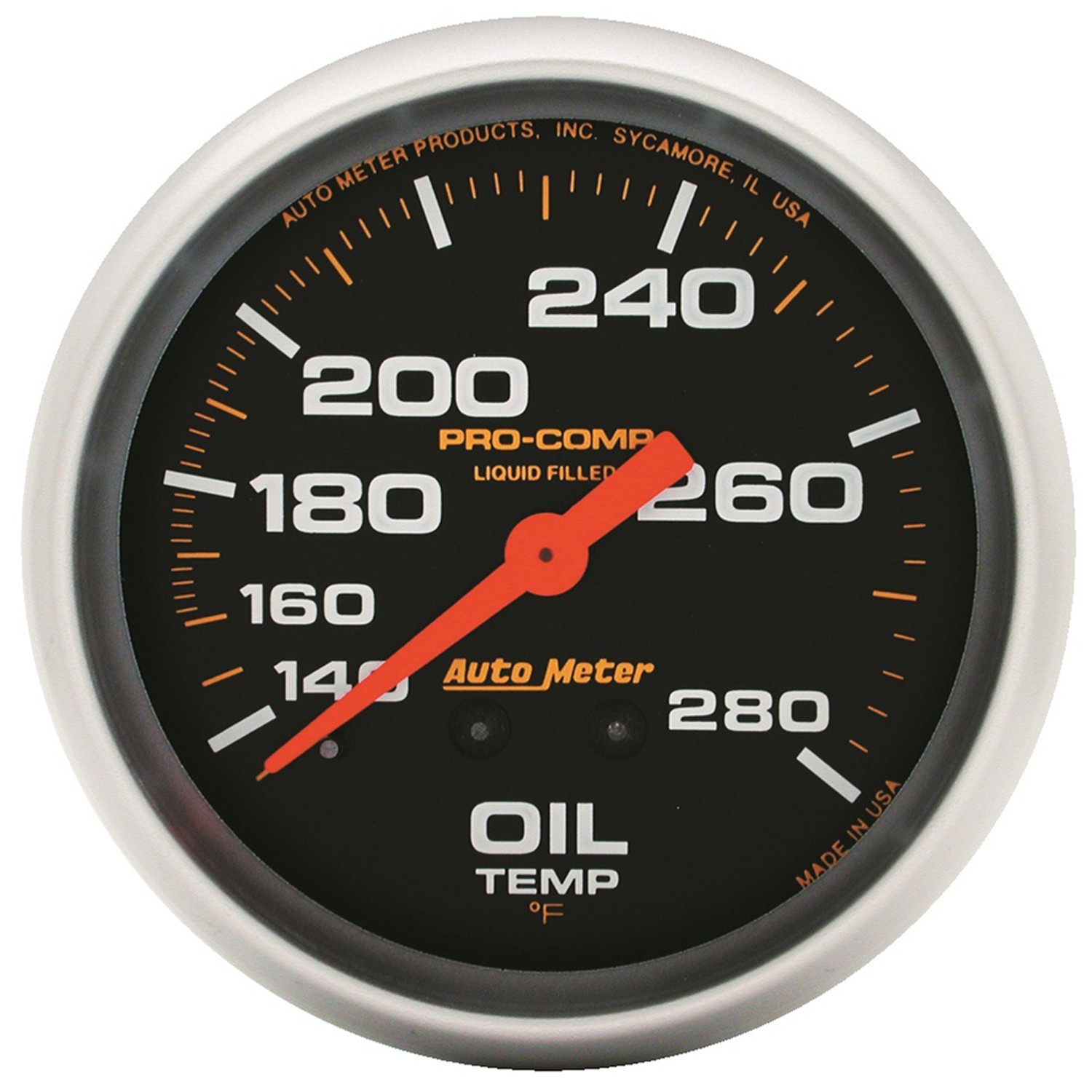 2-5/8" OIL TEMPERATURE, 140-280 °F, LIQUID FILLED, PRO-COMP