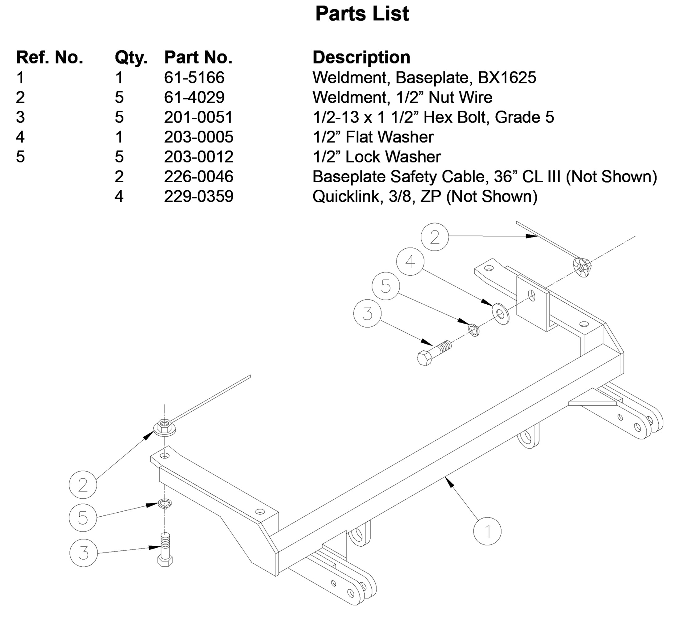 Blue Ox BX1625 - Tow Bar Base Plate, Black, Powder Coat
