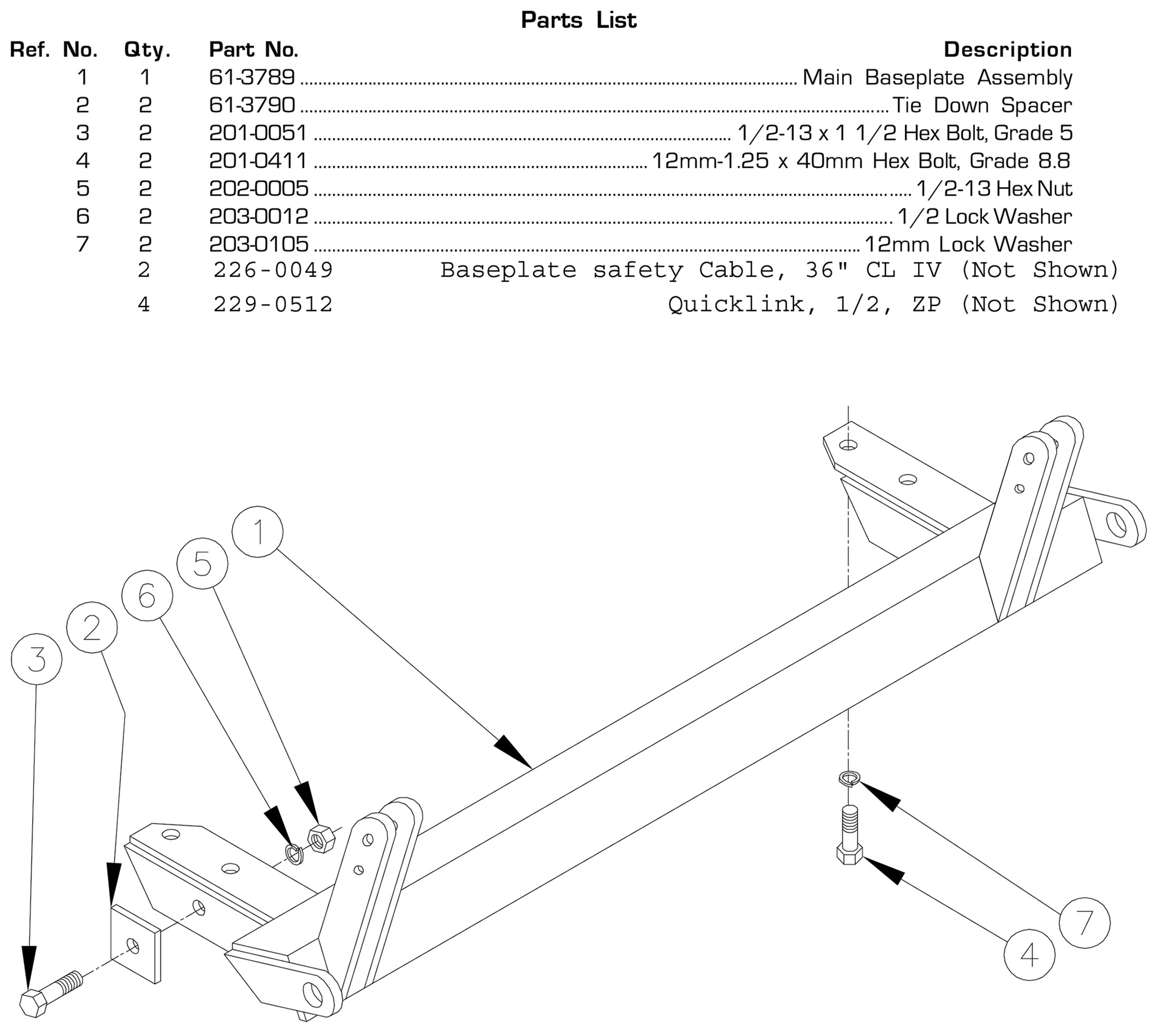 Blue Ox BX1810 - Tow Bar Base Plate, Black, Powder Coat