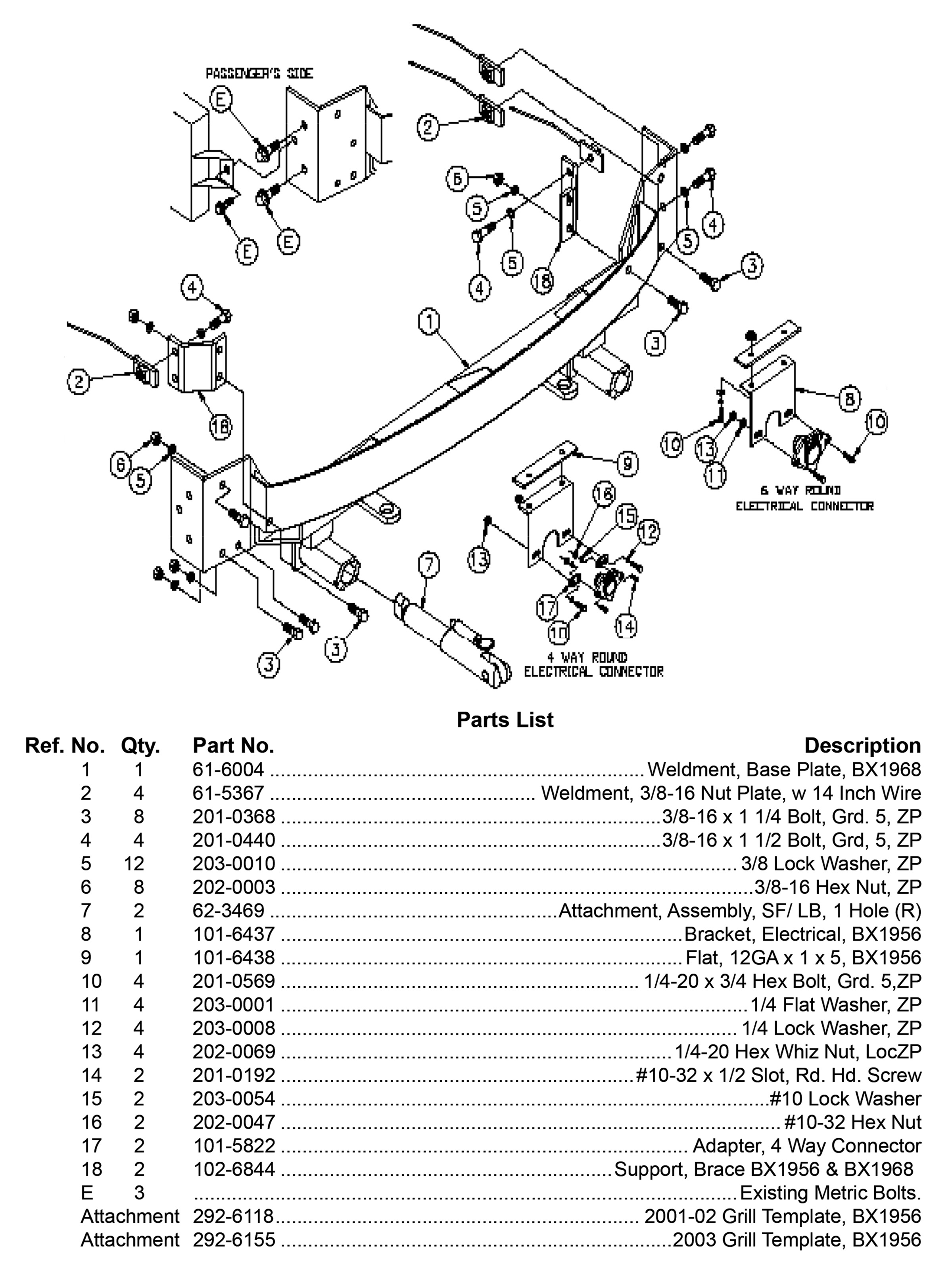 Blue Ox BX1968 - Tow Bar Base Plate, Black, Powder Coat