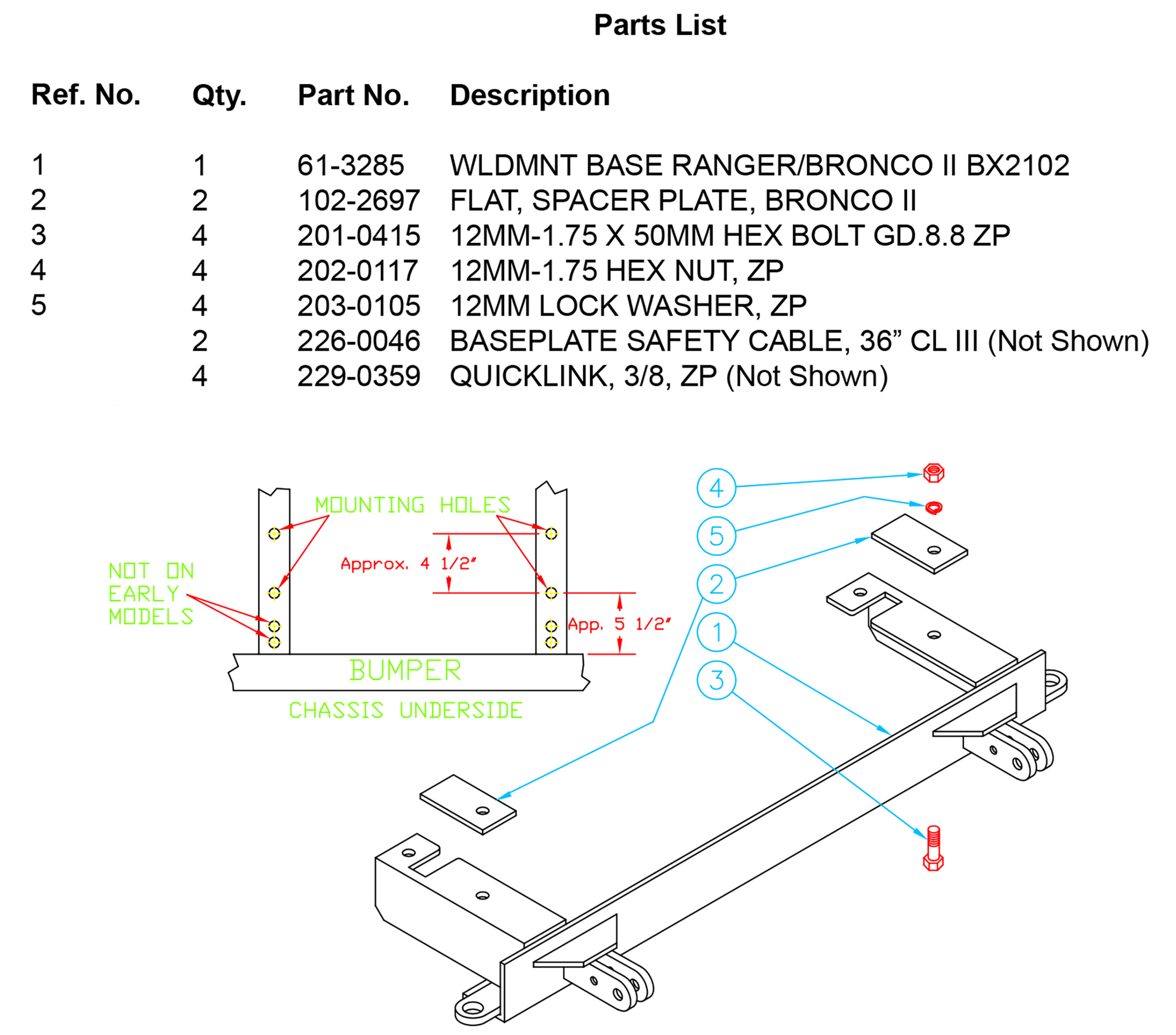 Blue Ox BX2102 - Tow Bar Base Plate, Black, Powder Coat