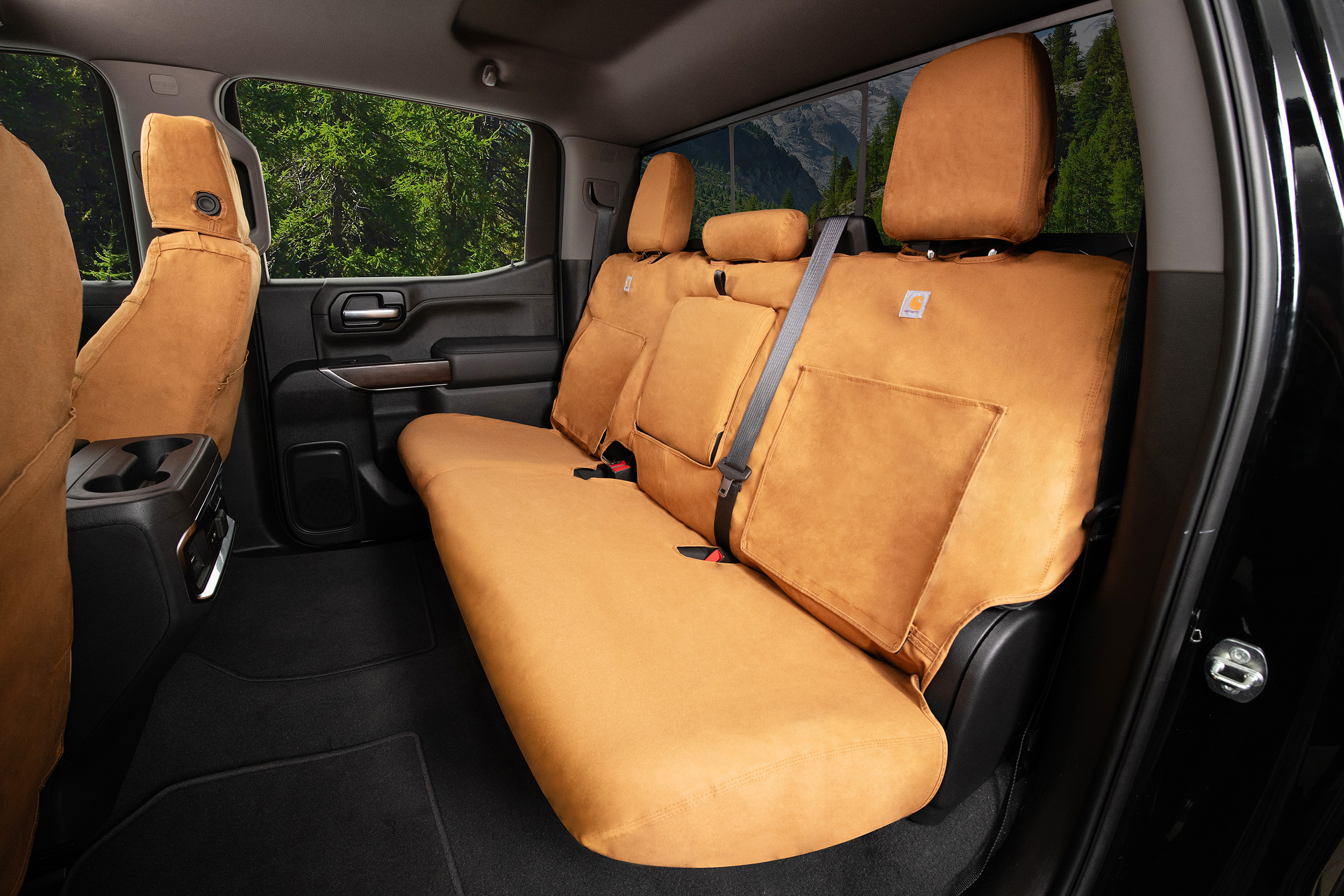 Seat Saver SSC2344CABN - Saver Carhartt Duck Weave Seat Covers, Crew Cab, Brown