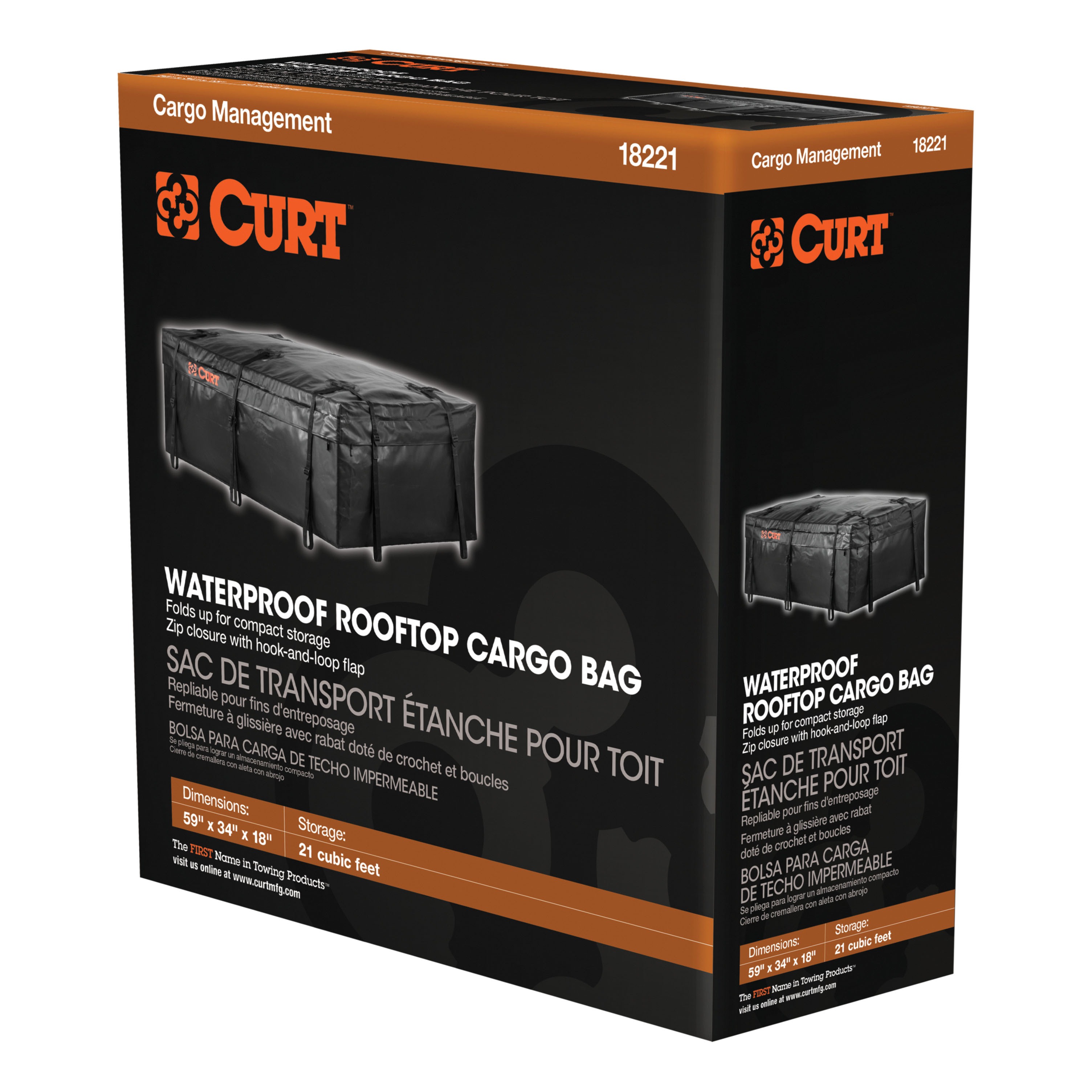 CURT 18221 - Roof Rack Cargo Bag, Black
