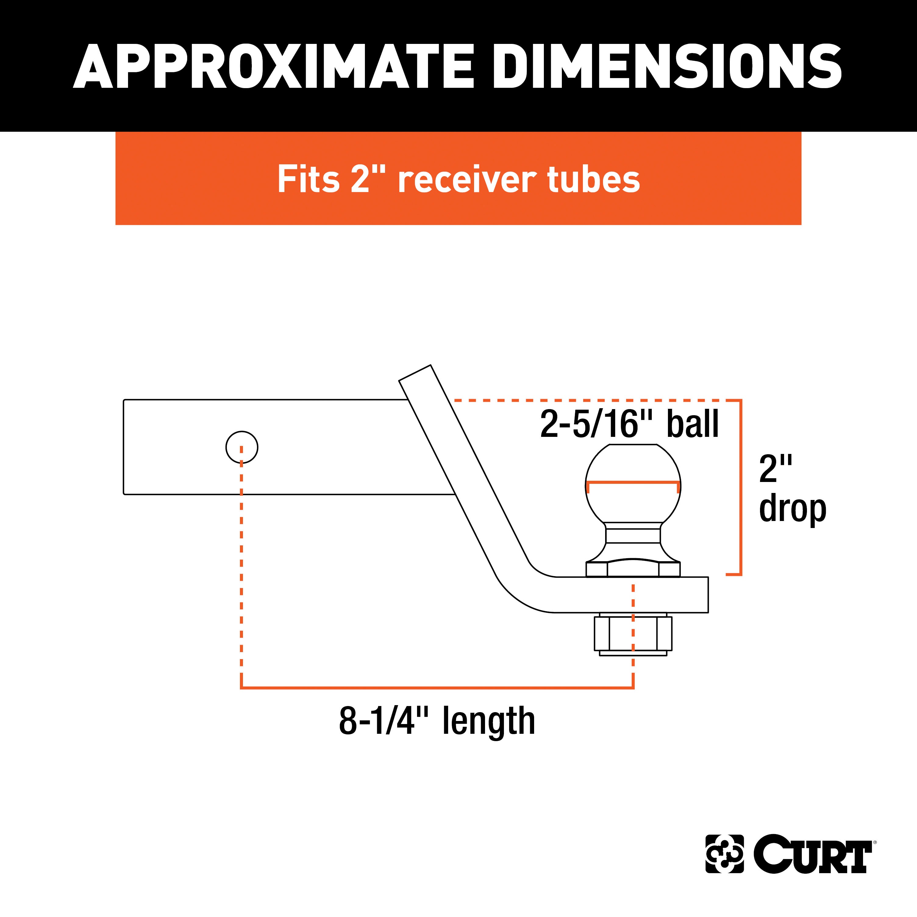 CURT 45041 - Ball Mounts, Gloss Black Powder Coat