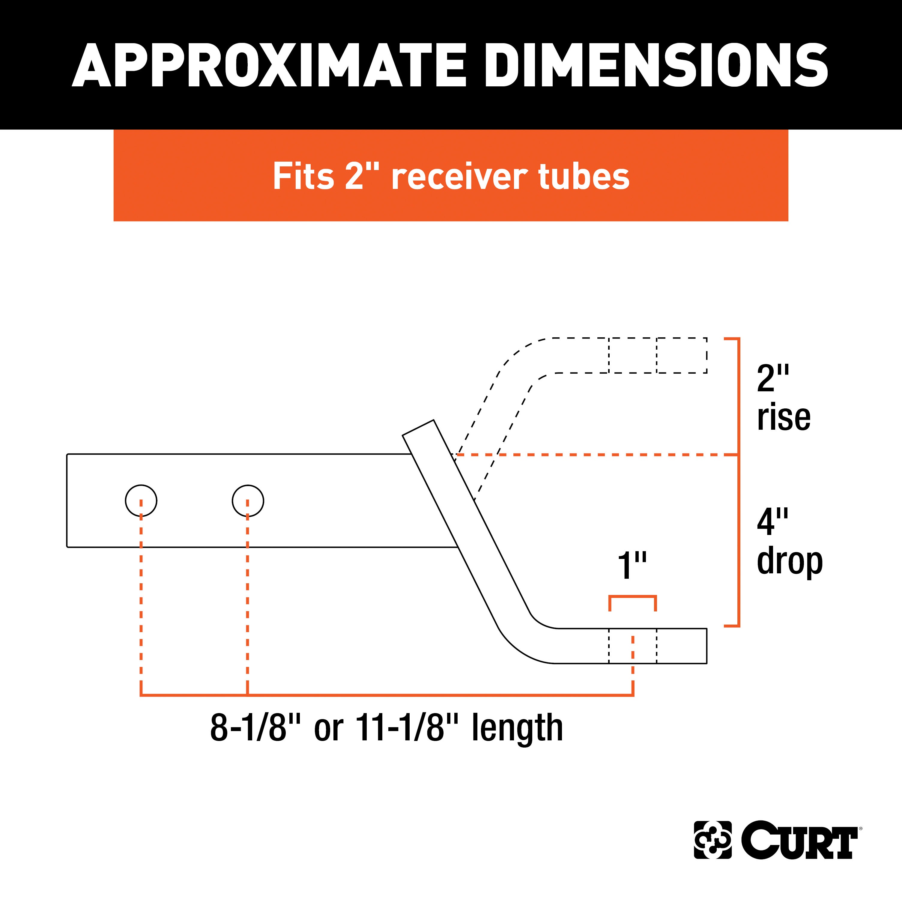 CURT 45230 - Ball Mounts, Gloss Black Powder Coat