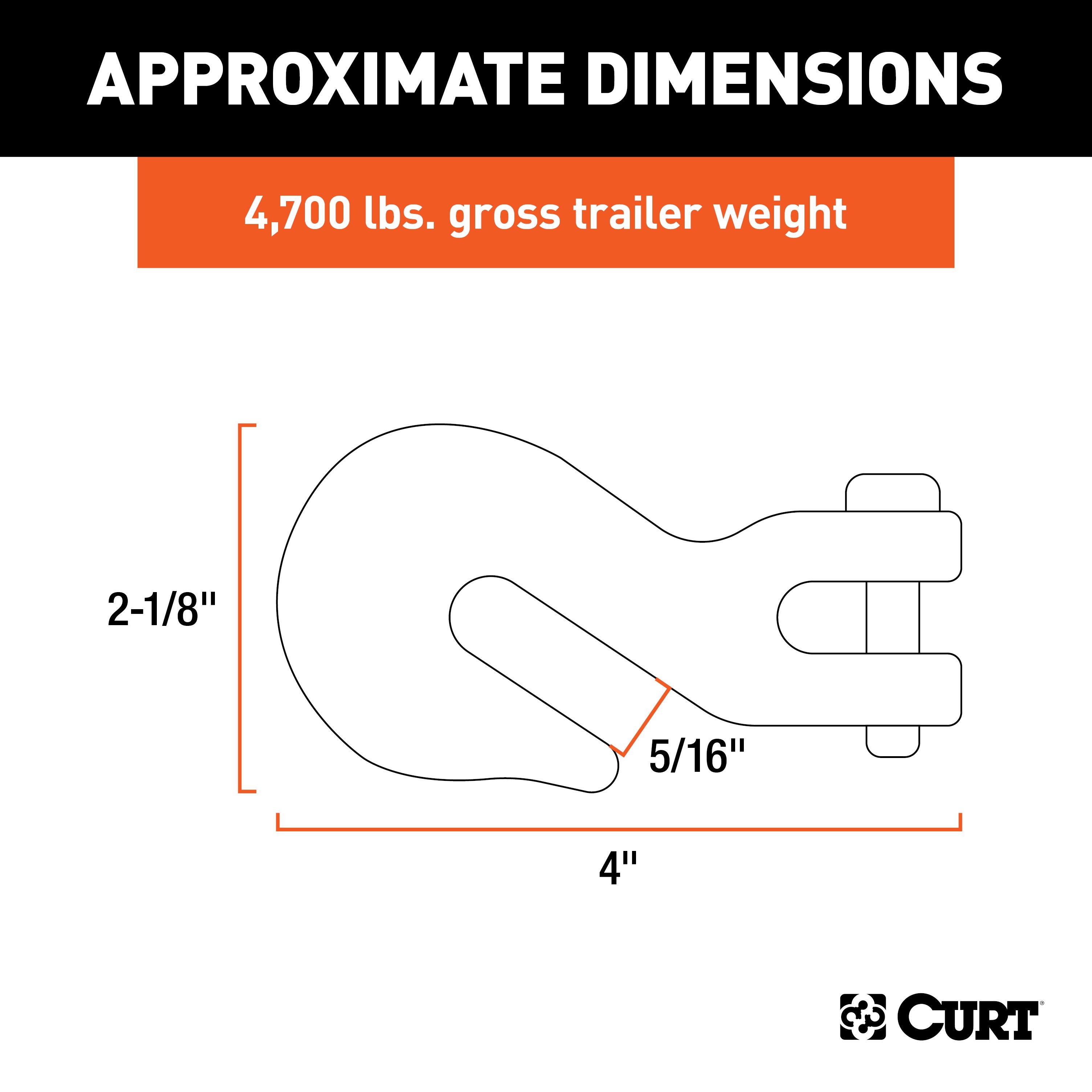 CURT 81503 - Safety Chains & Hooks, Yellow Zinc