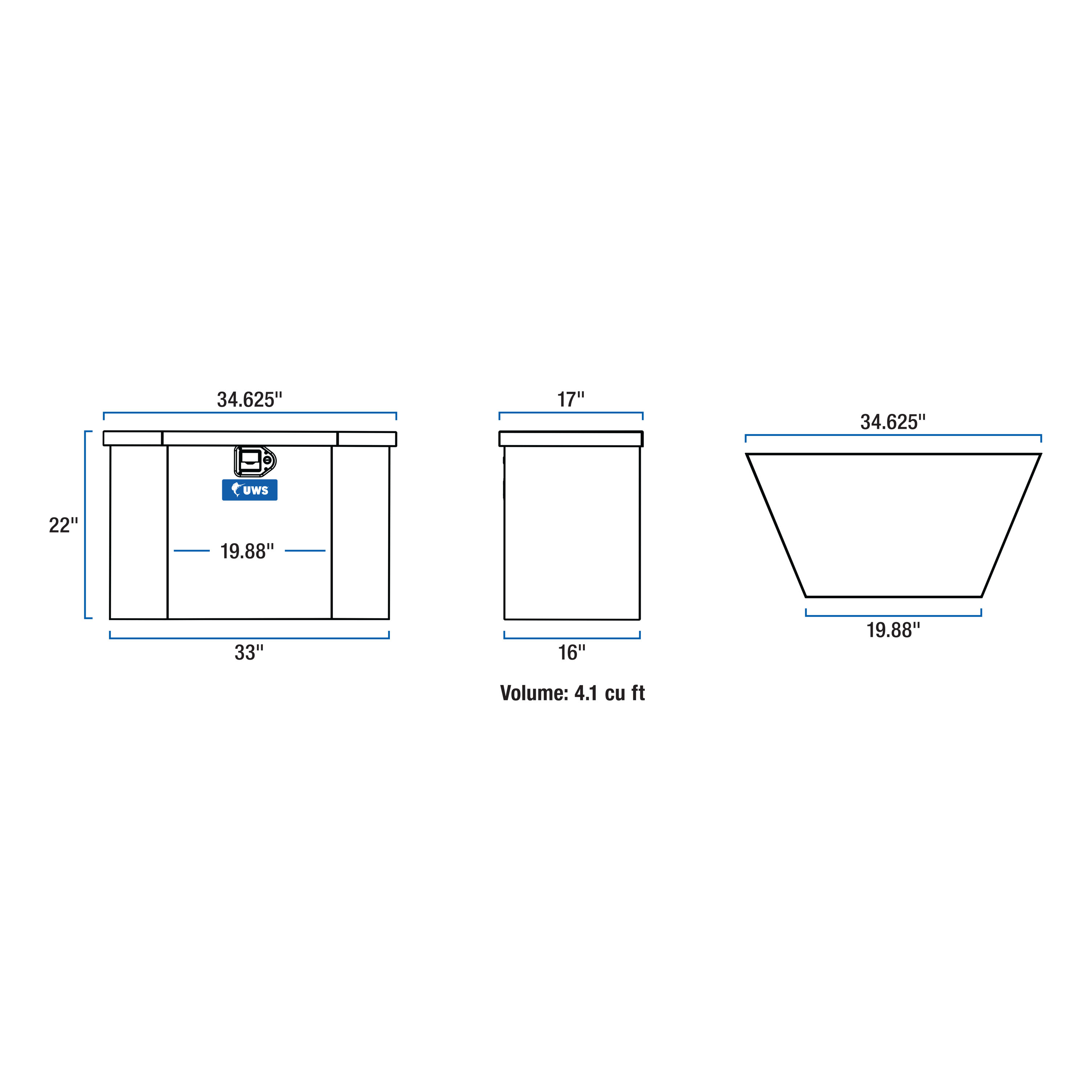 UWS EC20391 - Trailer Tongue Box, Bright Aluminum