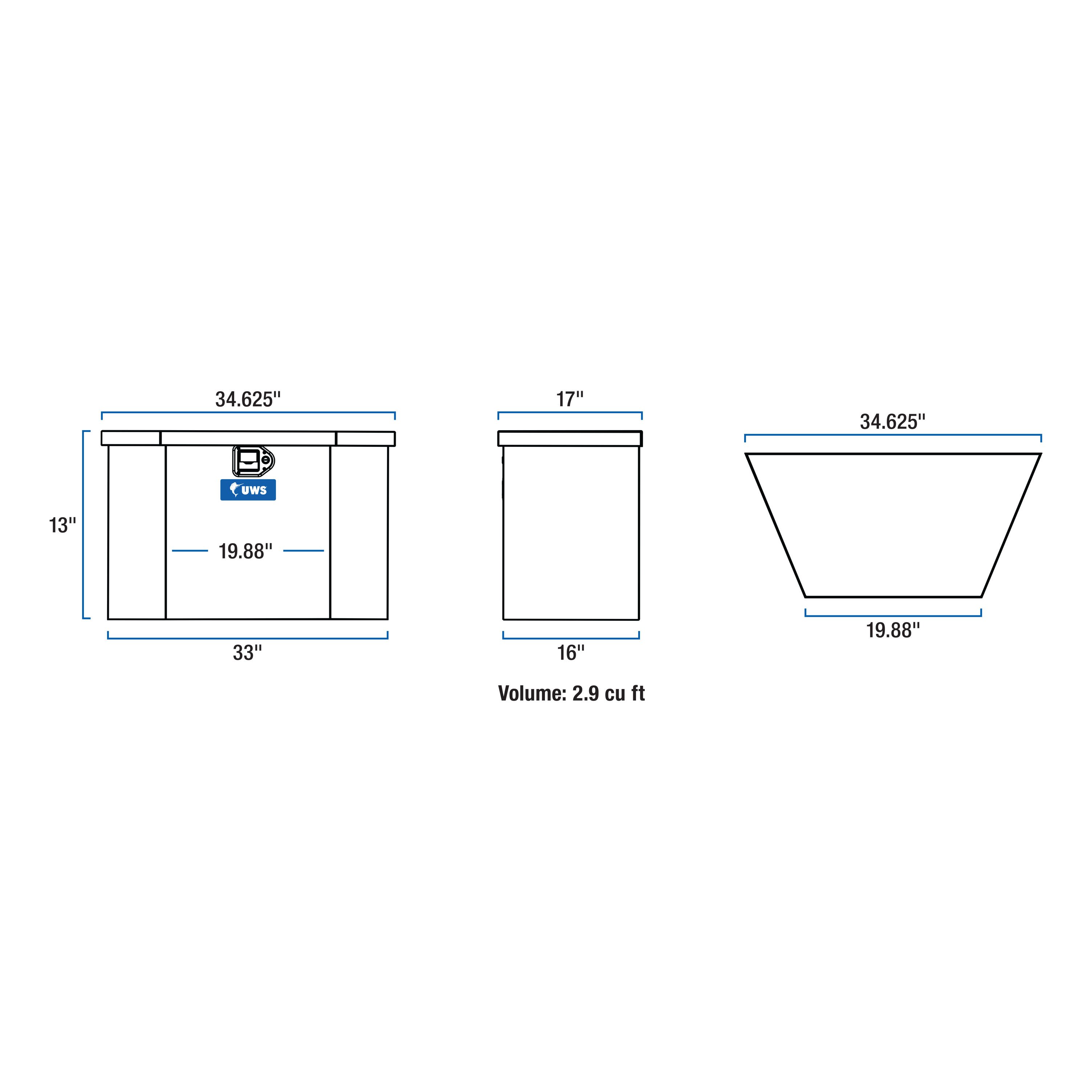 UWS EC20411 - Trailer Tongue Box, Bright Aluminum