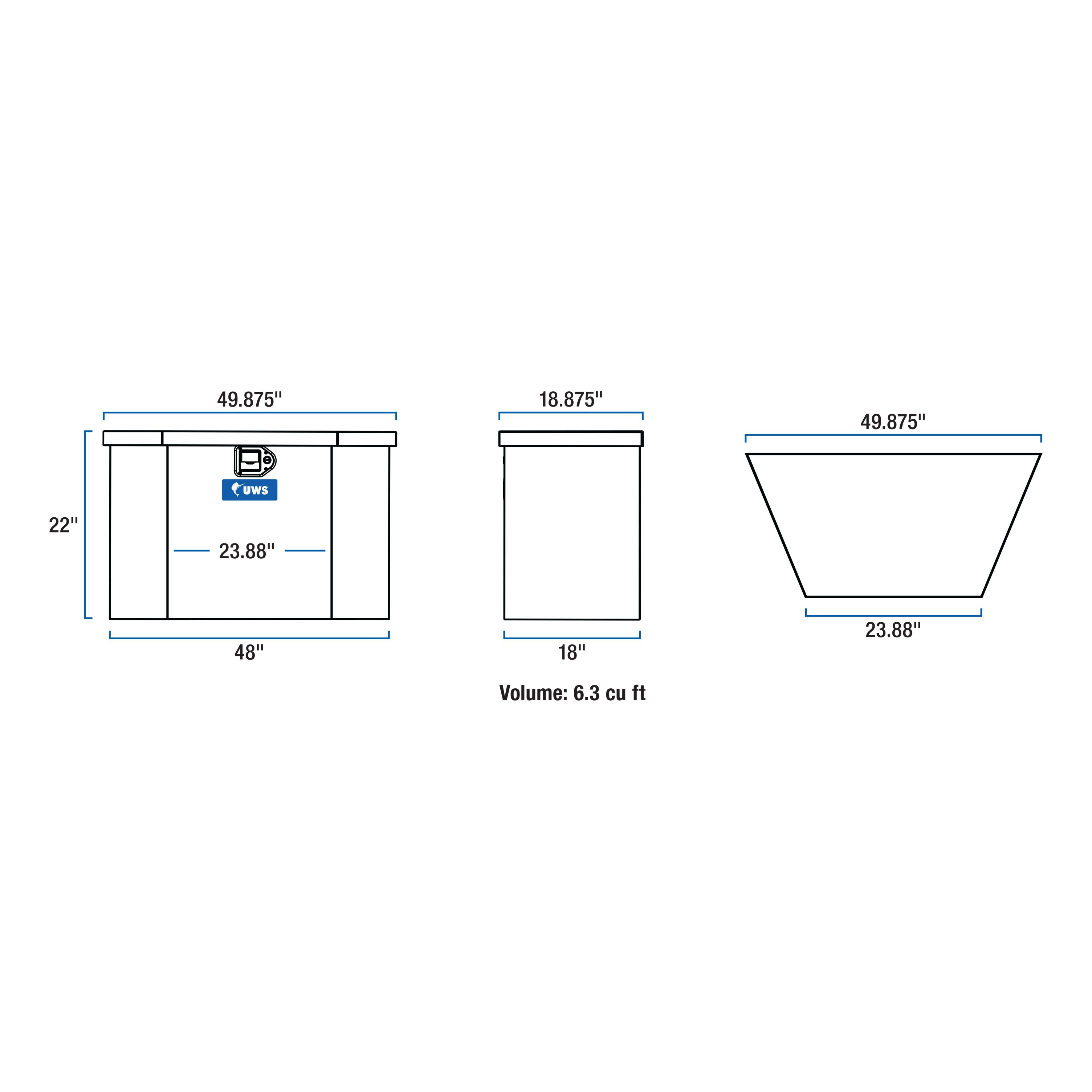 UWS EC20431 - Trailer Tongue Box, Bright Aluminum