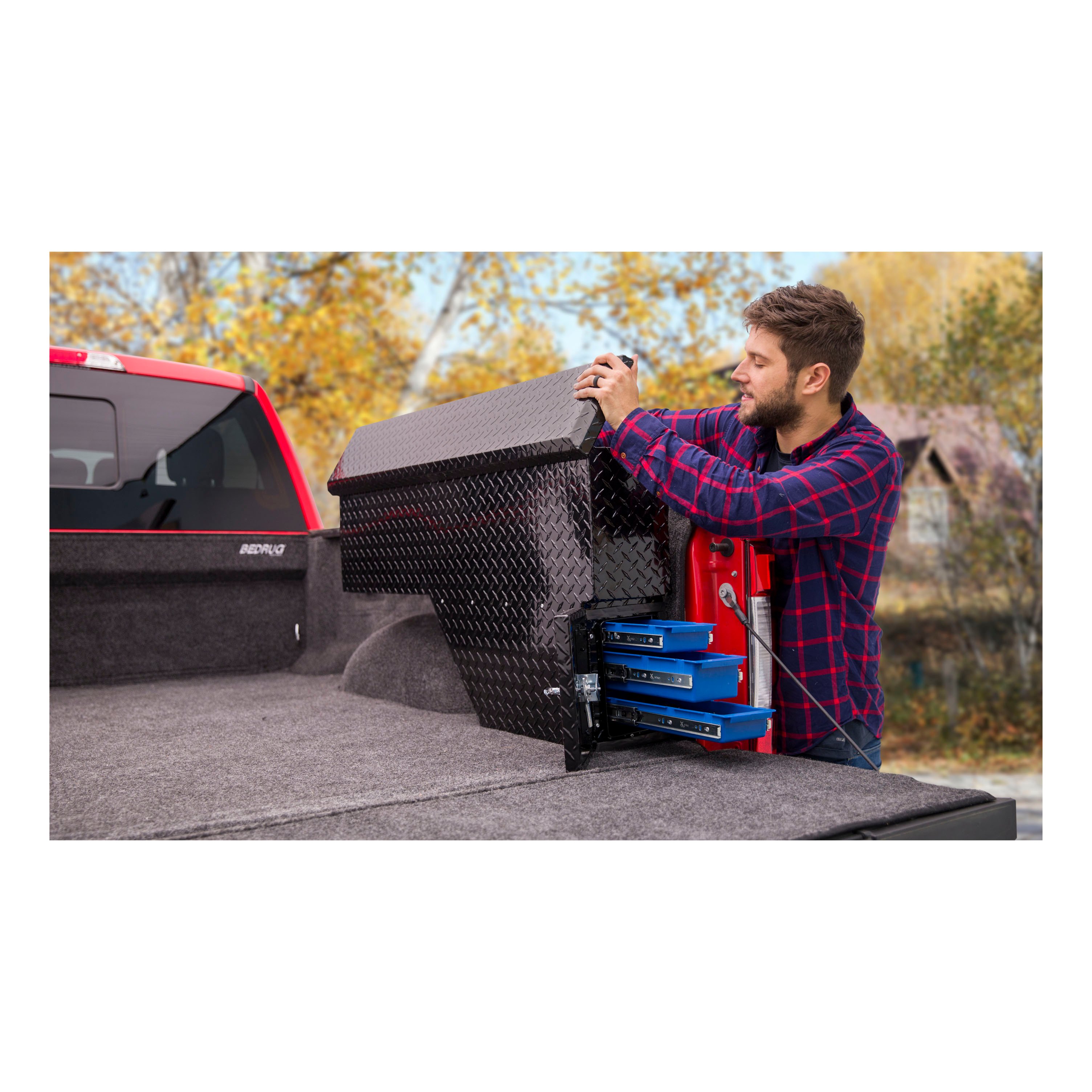 UWS FW-48-DS-P-BLK - Wheel Well Tool Box, Gloss Black Powder Coat