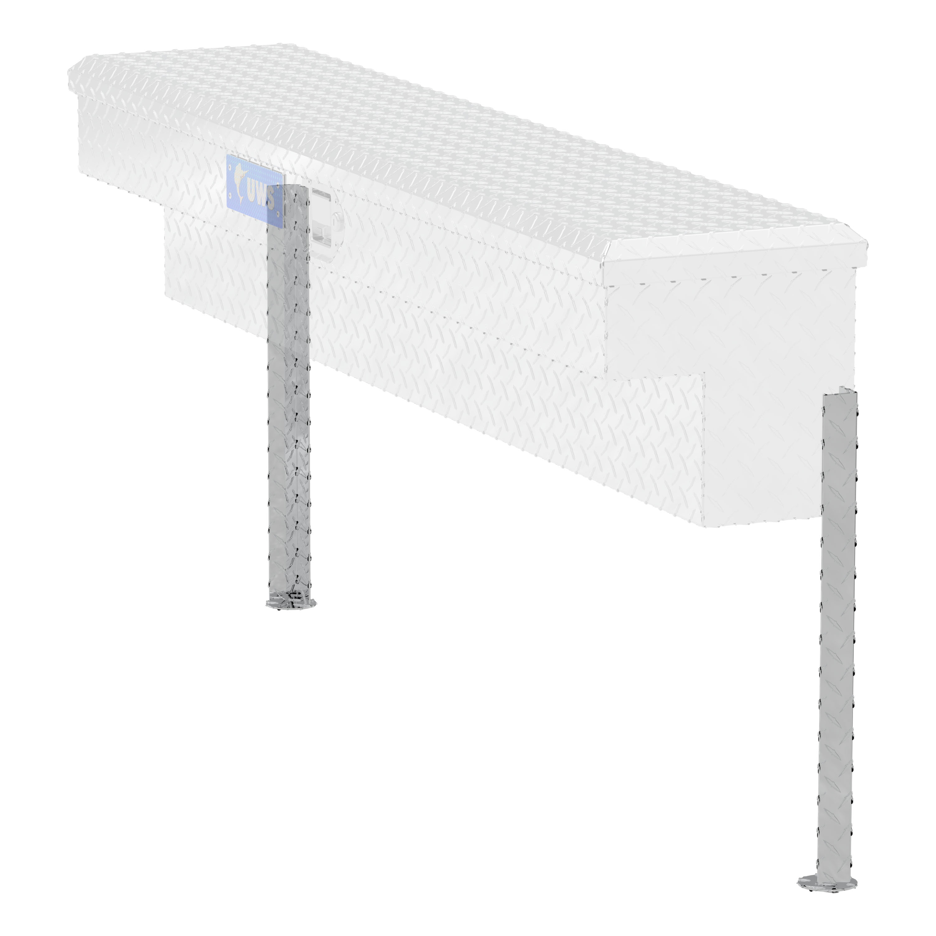 UWS SM-LEGS - Truck Side Tool Box, Bright Aluminum