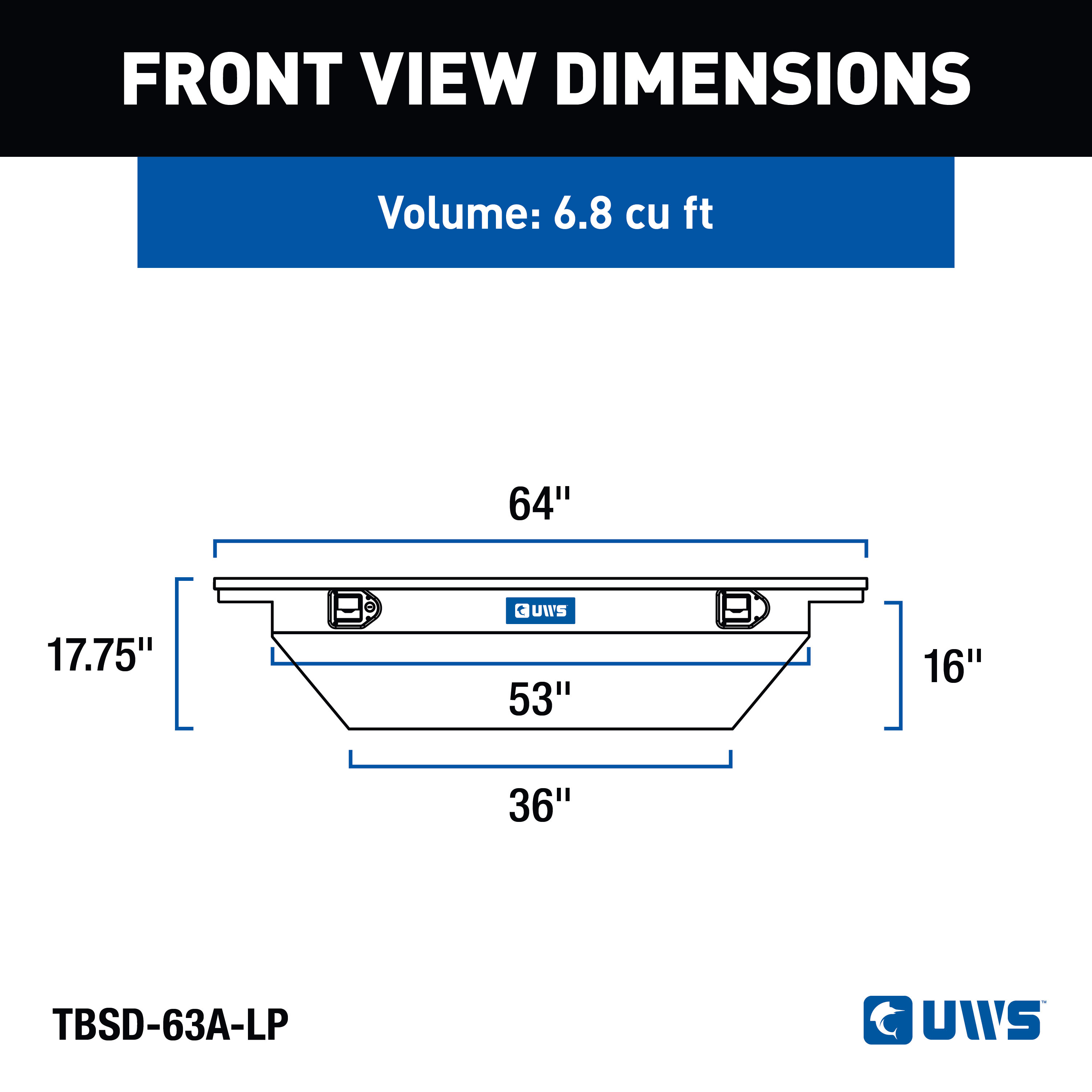 UWS TBSD-63A-LP - Crossover Tool Box, Bright Aluminum