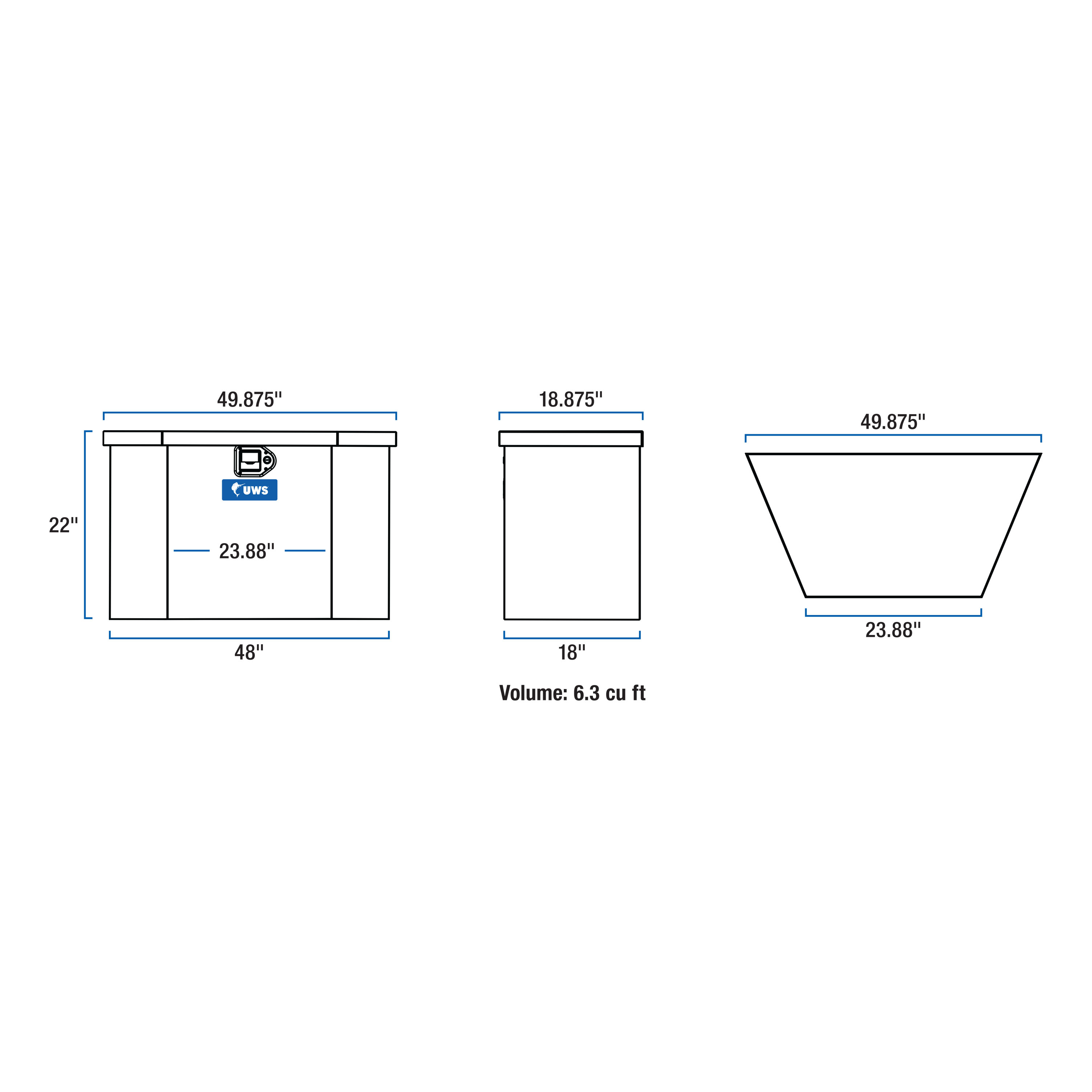 UWS TBV-49 - Trailer Tongue Box, Bright Aluminum