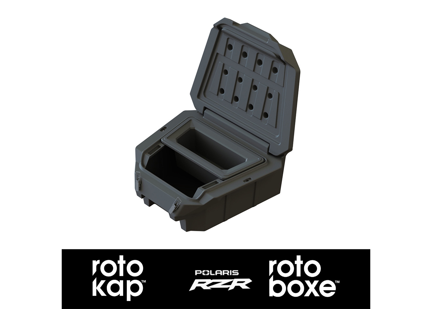 DU-HA 3PP3000 - UTV Bed Box Cover, Black, Heavy-Duty Polyethylene