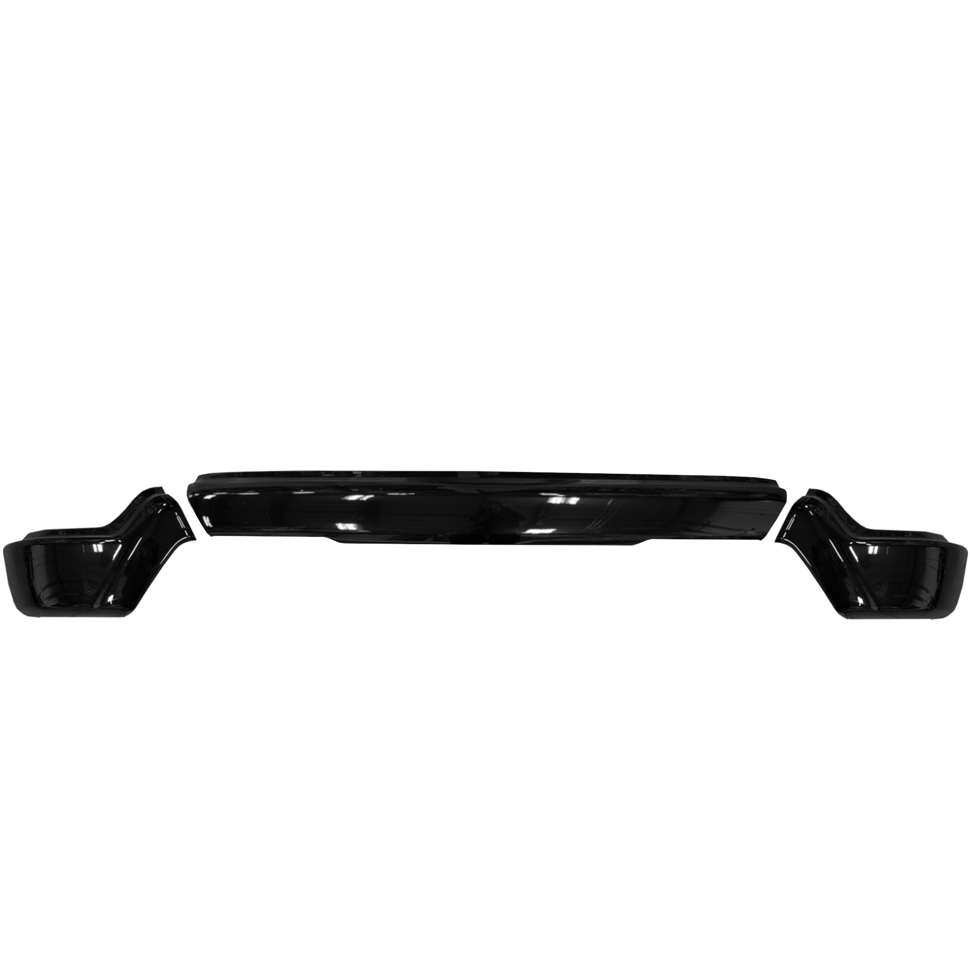 BumperShellz 2023-2025 Chevy Silverado 1500 Front Bumper Cover No Sensors, 3pc, Gloss Black