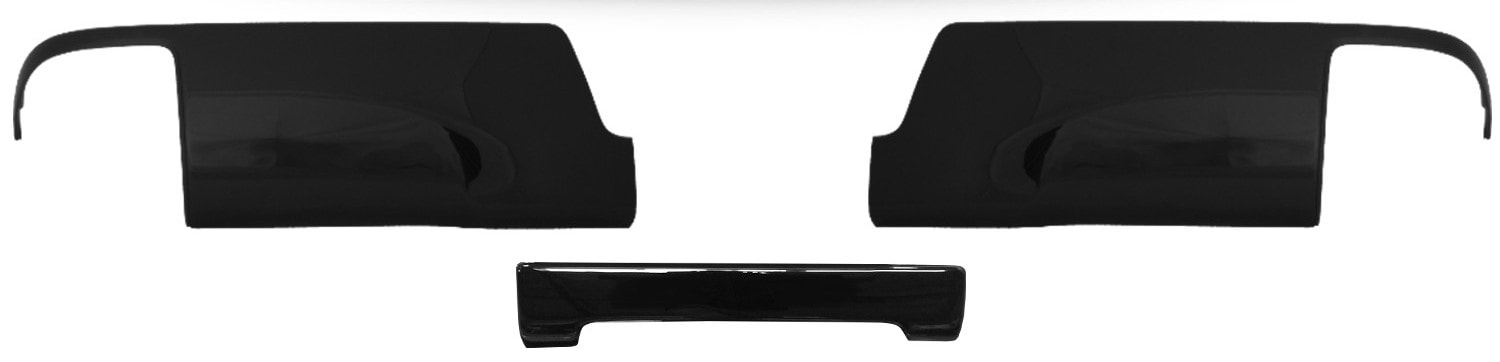 BumperShellz 2014-2018 Chevy Silverado 1500 Rear Bumper Cover No Sensors, 3pc, Gloss Black