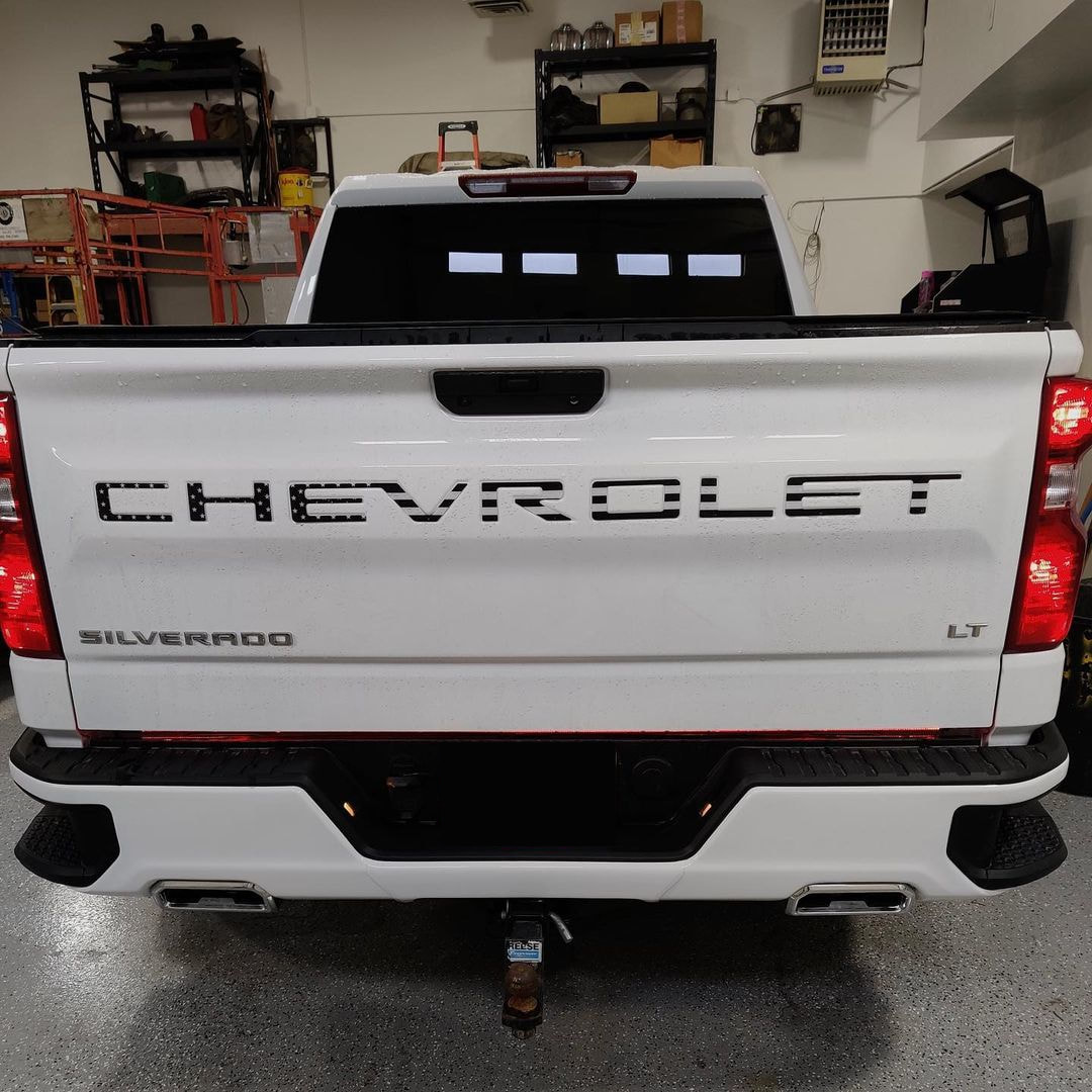 BumperShellz 2019-2023 Chevy Silverado 1500 Rear Bumper Cover No Sensors, 3pc, Gloss Black