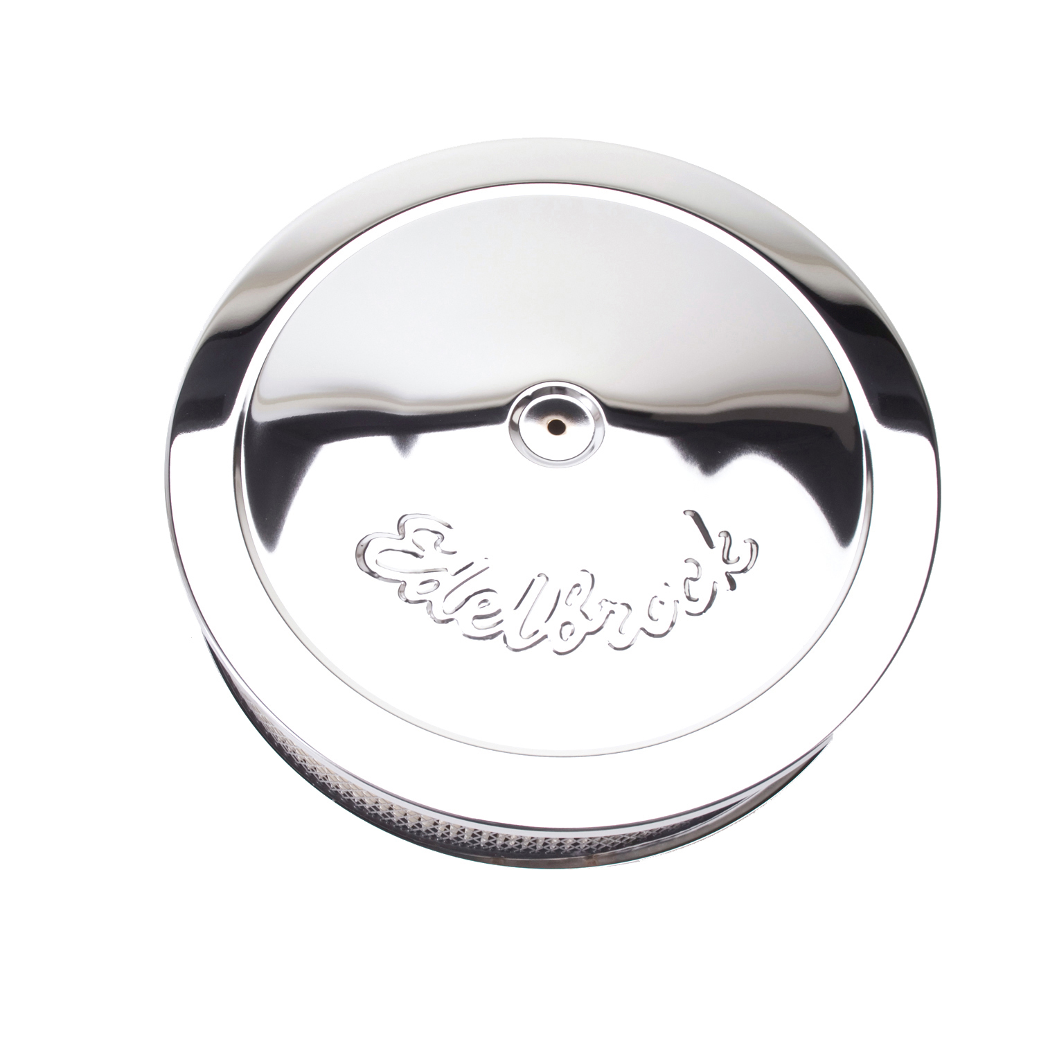 Edelbrock 1221 Pro-Flo Chrome 14\" Round Air Cleaner With 3\" Paper Element (Deep Flange)