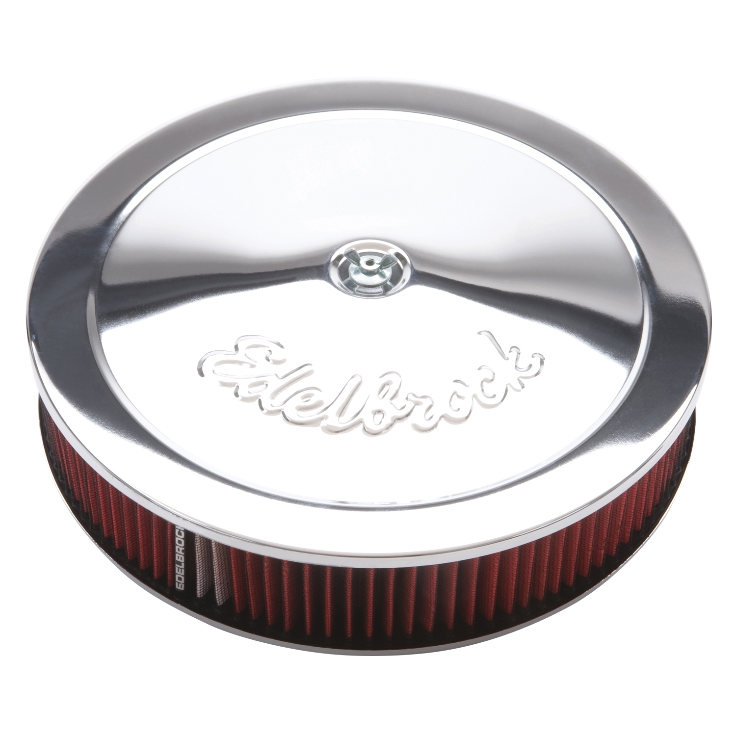 Edelbrock 1224 Pro-Flo Chrome 14\" Round Air Cleaner With 3\" Cotton Element (Deep Flange)