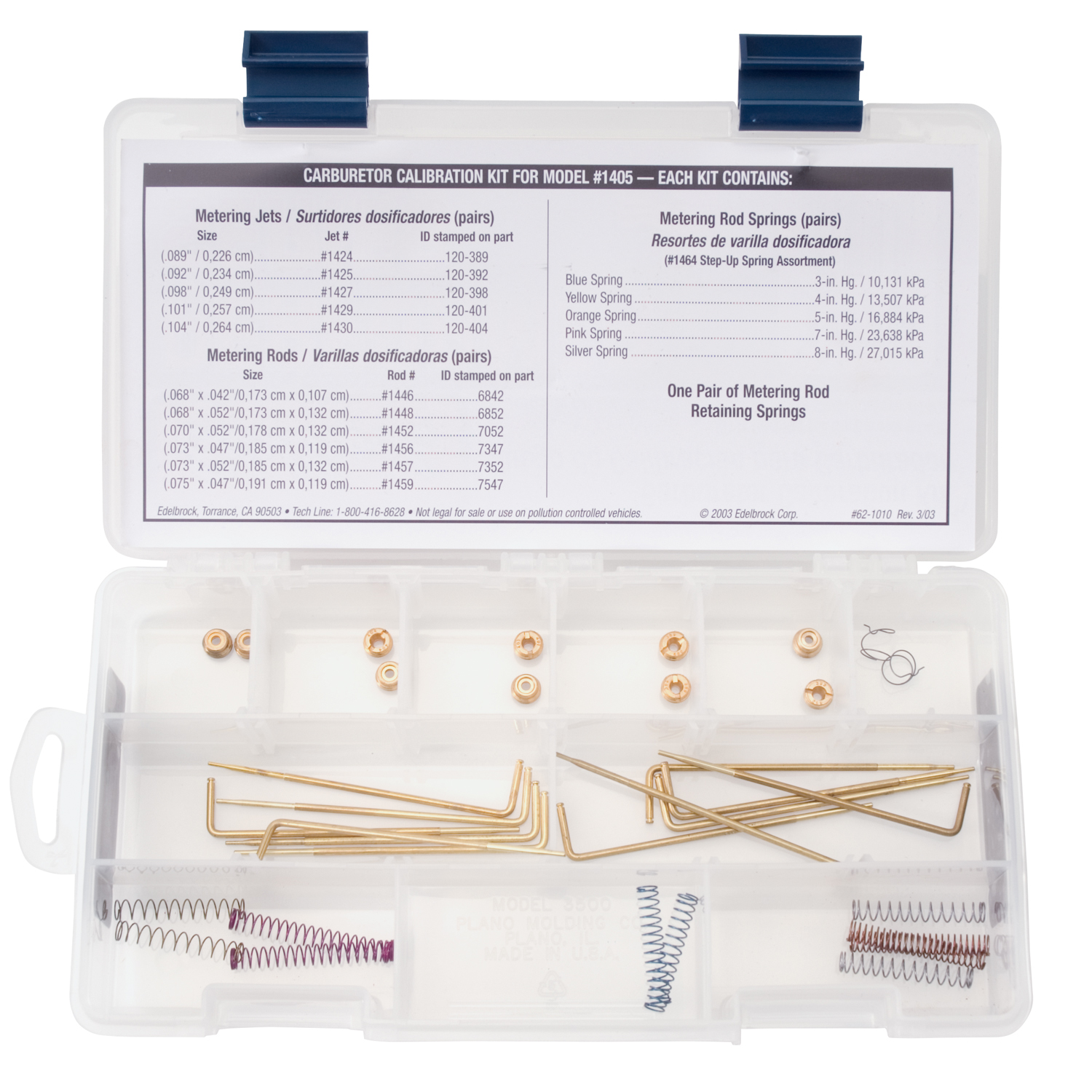 Edelbrock 1479 Performer Series Calibration Kit For #1405 Carburetors