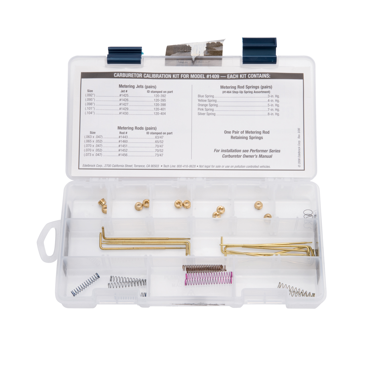 Edelbrock 1488 Performer Series Calibration Kit For #1409 Carburetors
