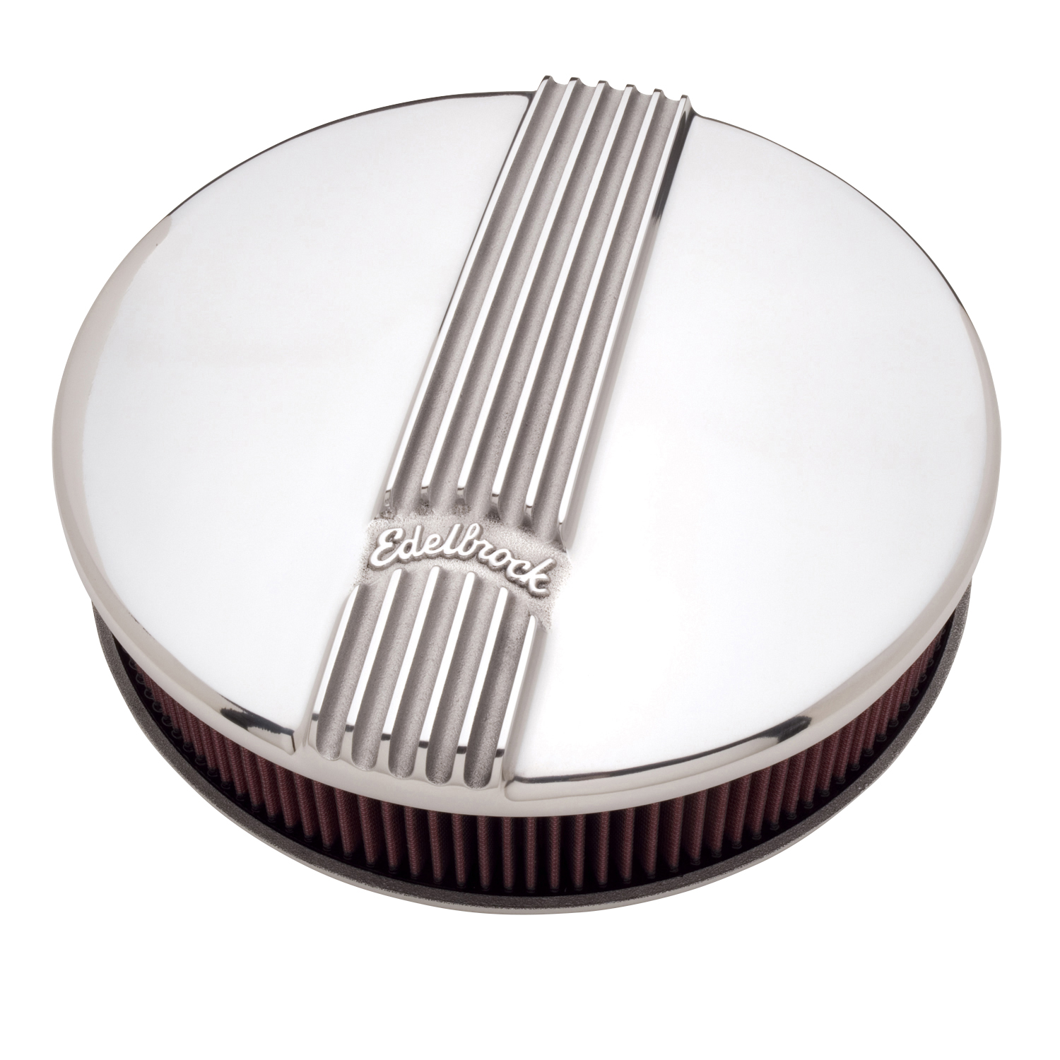 Edelbrock 4117 Classic Series Polished Round Air Cleaner For Single 4-bbl Carb - 3\" Element
