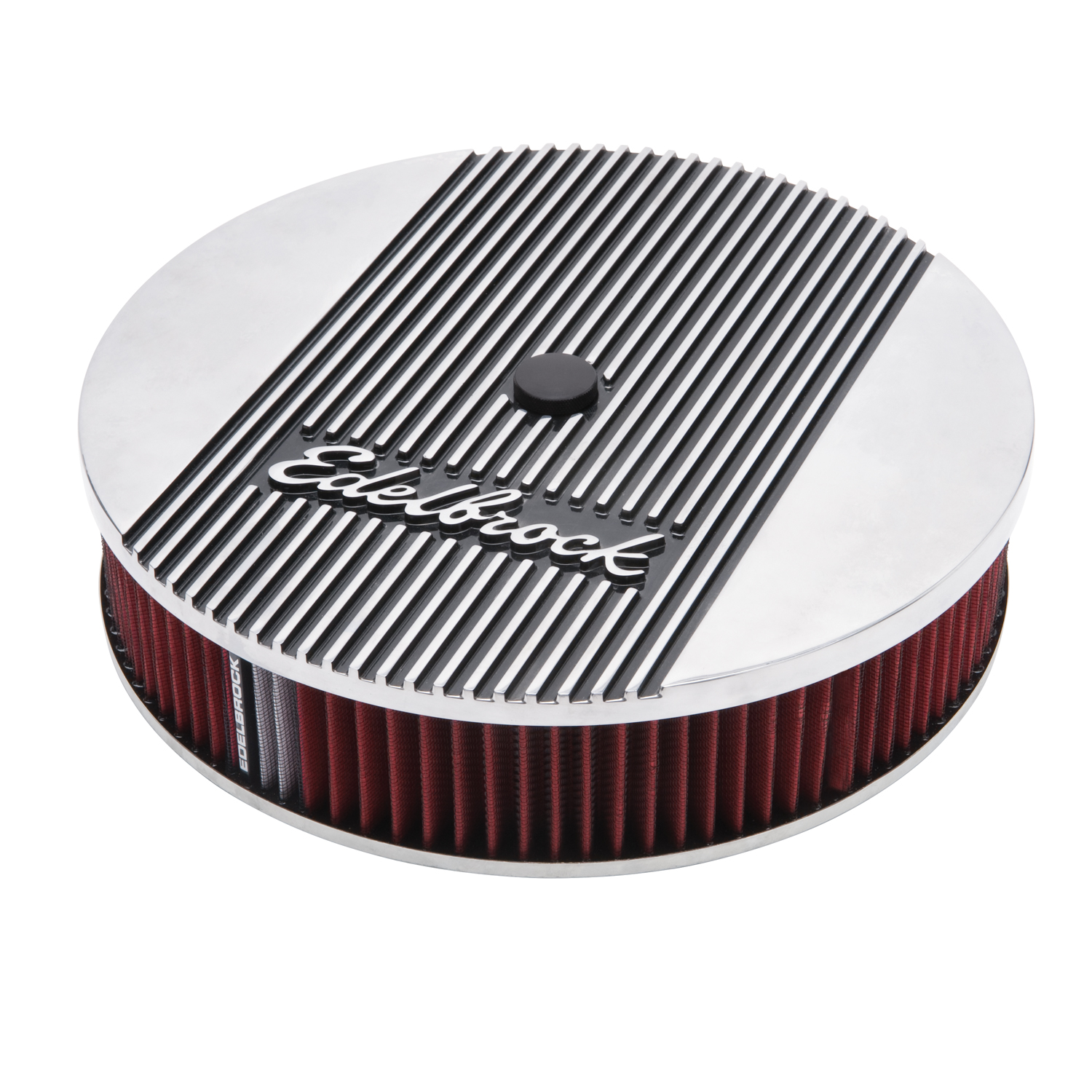 Edelbrock 4266 Elite 2 Series Polished 14\" Round Air Cleaner - 3\" Pro-Flo Element (Deep Flange)