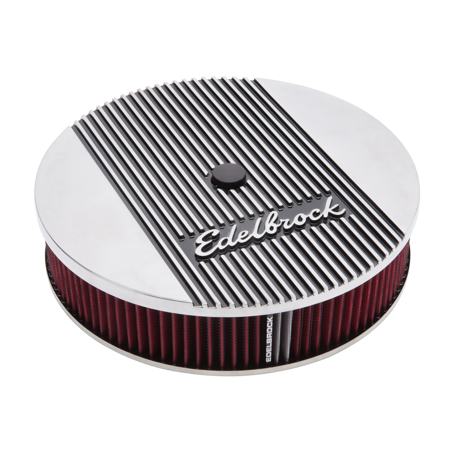 Edelbrock 4268 Elite 2 Series Polished 14\" Round Air Cleaner - 3\" Pro-Flo Element
