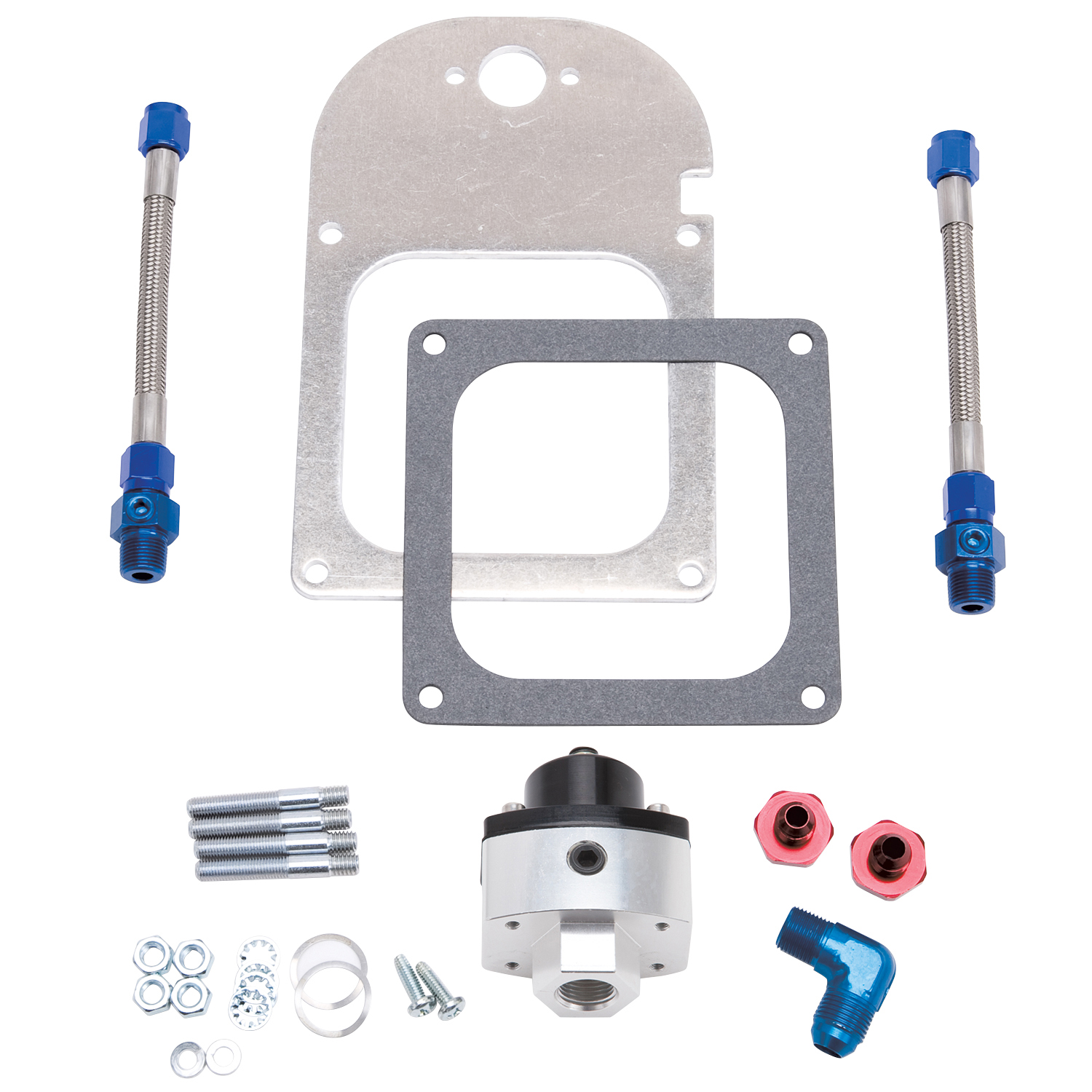 Edelbrock 8193 Fuel Pressure Regulator Kit - Single Regulator, Dual Outlet, 4500 Flange