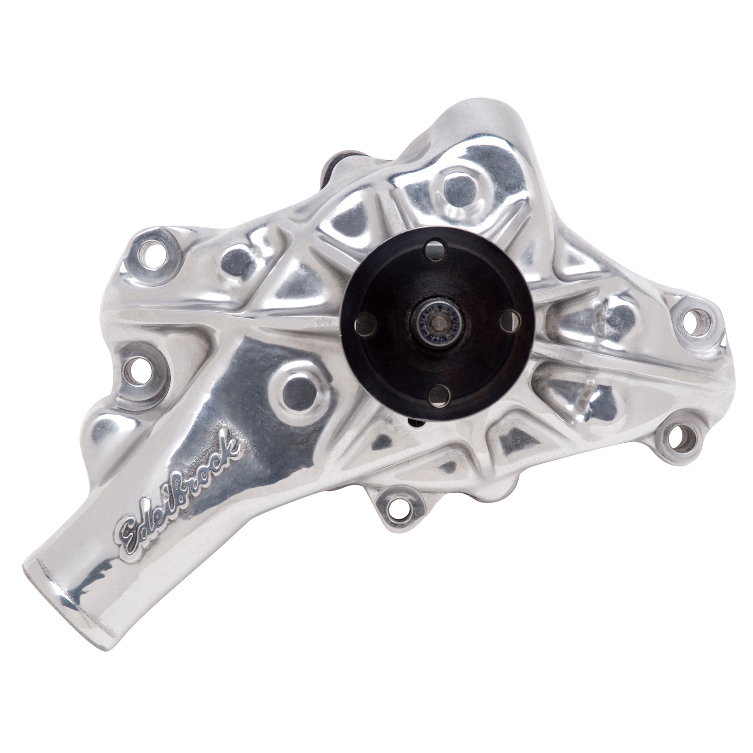 Edelbrock 8891 Water Pump For Small-Block Chevy - Reverse, In Polished Finish (Long)