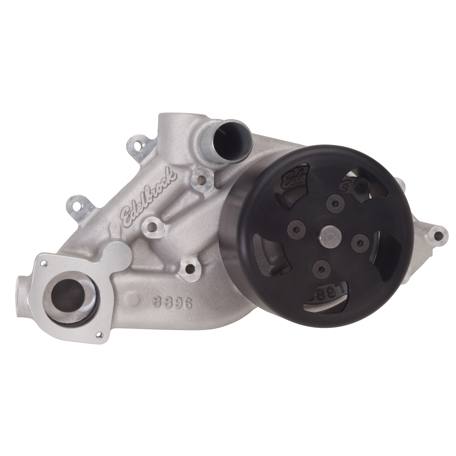 Edelbrock 8896 Water Pump Two-piece For 1997-04 GM LS1/LS6 Gen III In Satin Finish