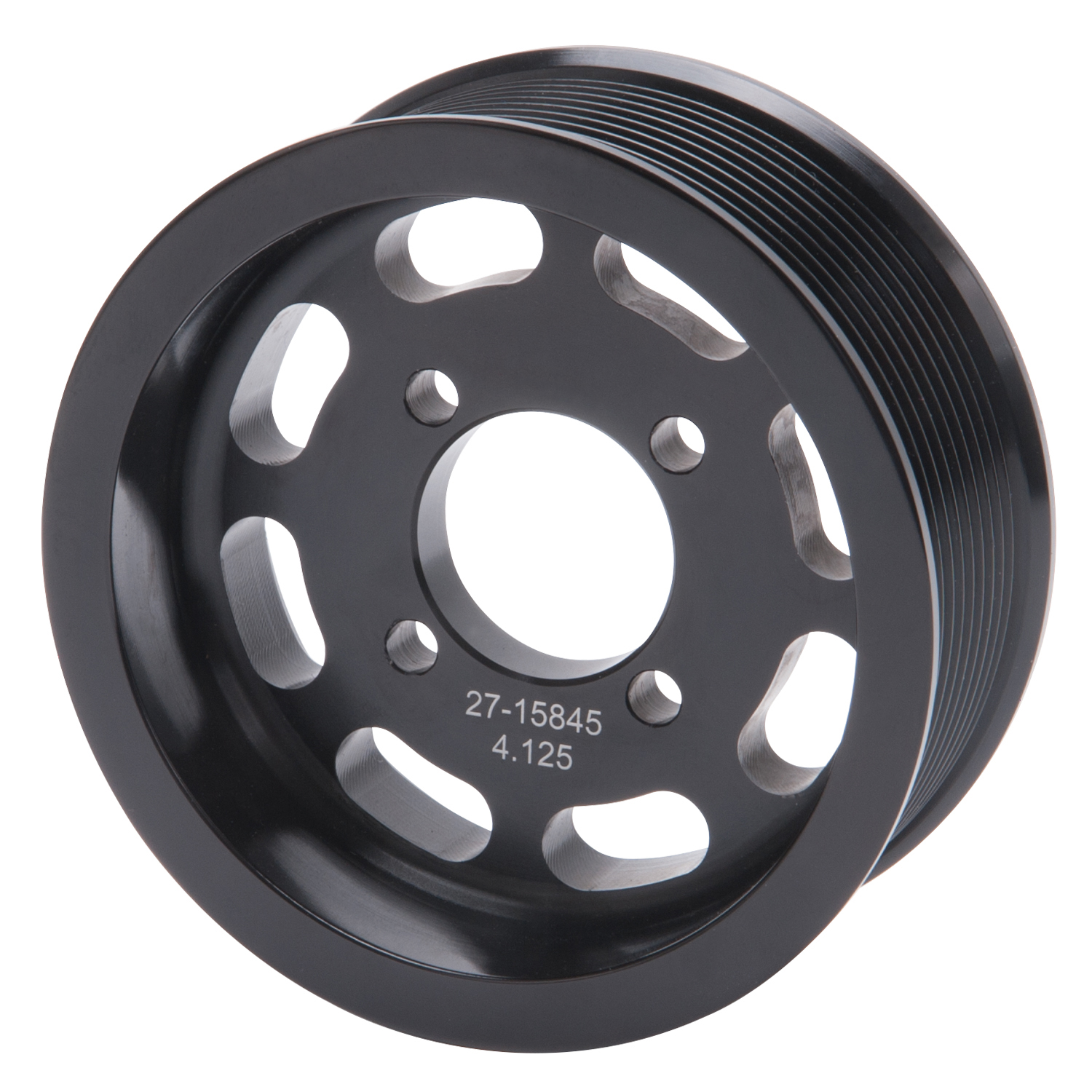 Edelbrock 15845 4.125\" 10-Rib E-Force S/C Pulley In Black Finish For Enforcer Systems