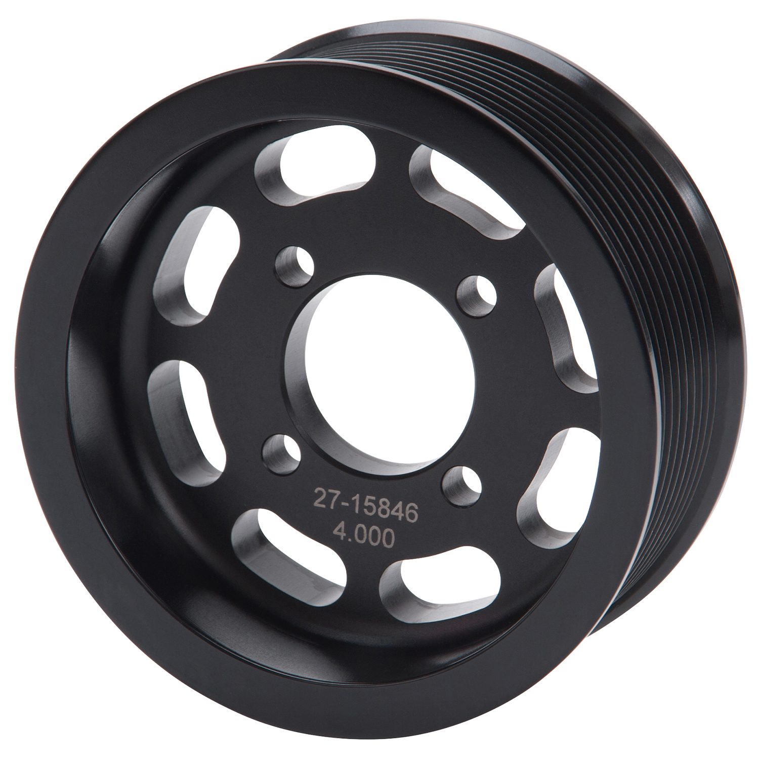 Edelbrock 15846 4\" 10-Rib E-Force S/C Pulley In Black Finish For Enforcer Systems