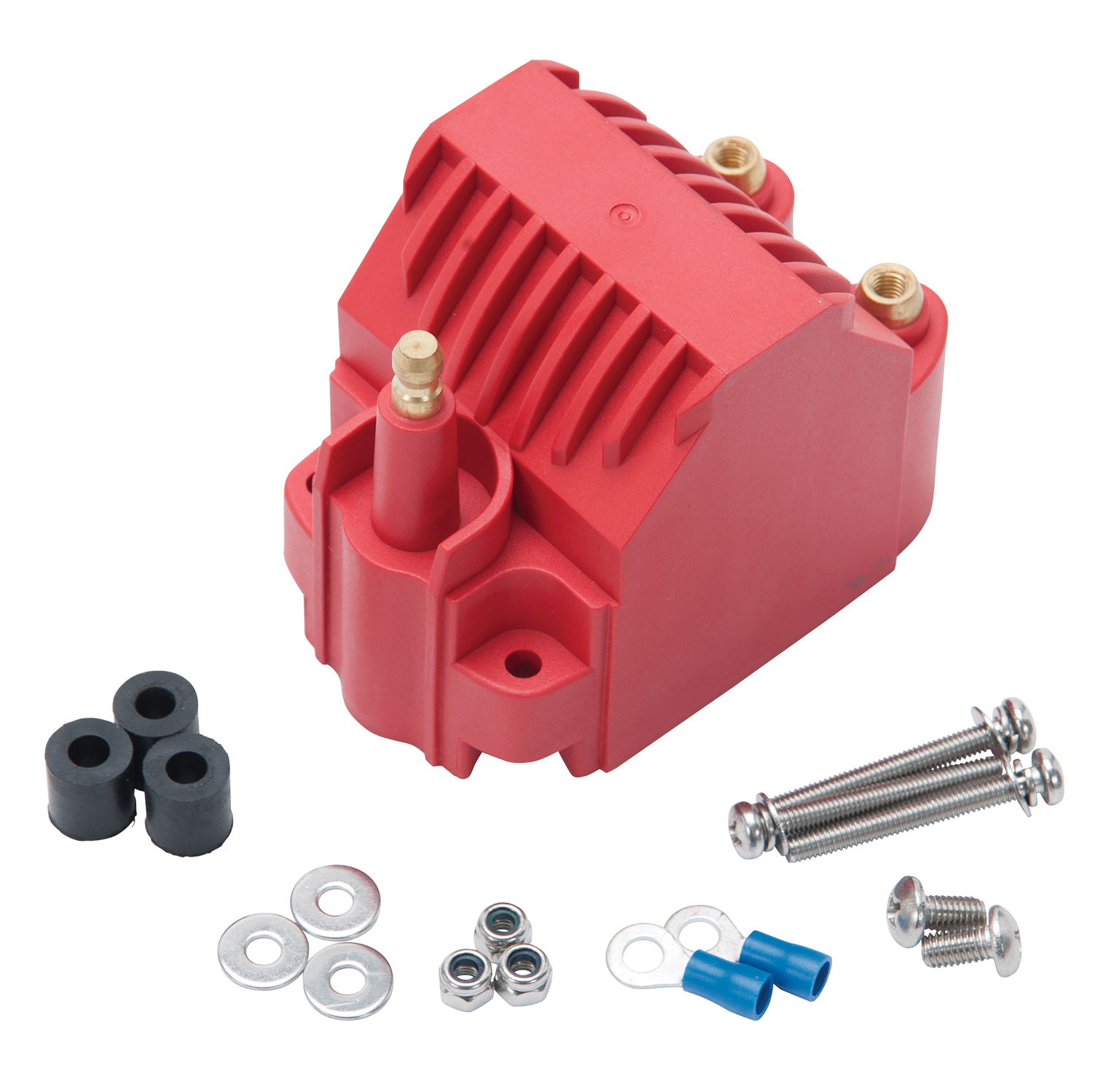 Edelbrock 22742 Max-Fire Ignition Universal High Output Dome Style Ignition Coil In Red Finish