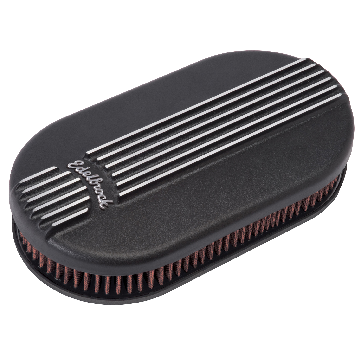 Edelbrock 41153 Classic Series Black Small Oval Cast Air Cleaner For Single 4-bbl Carb