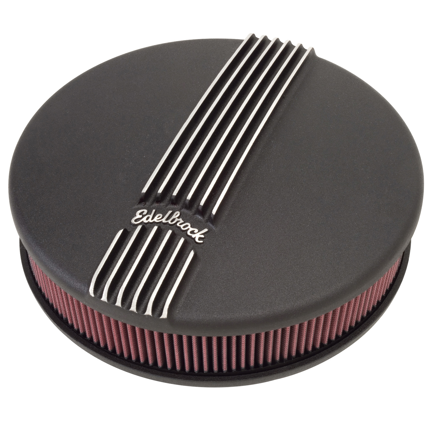 Edelbrock 41173 Classic Series Black Round Cast Air Cleaner For Single 4-bbl Carb - 3\" Element