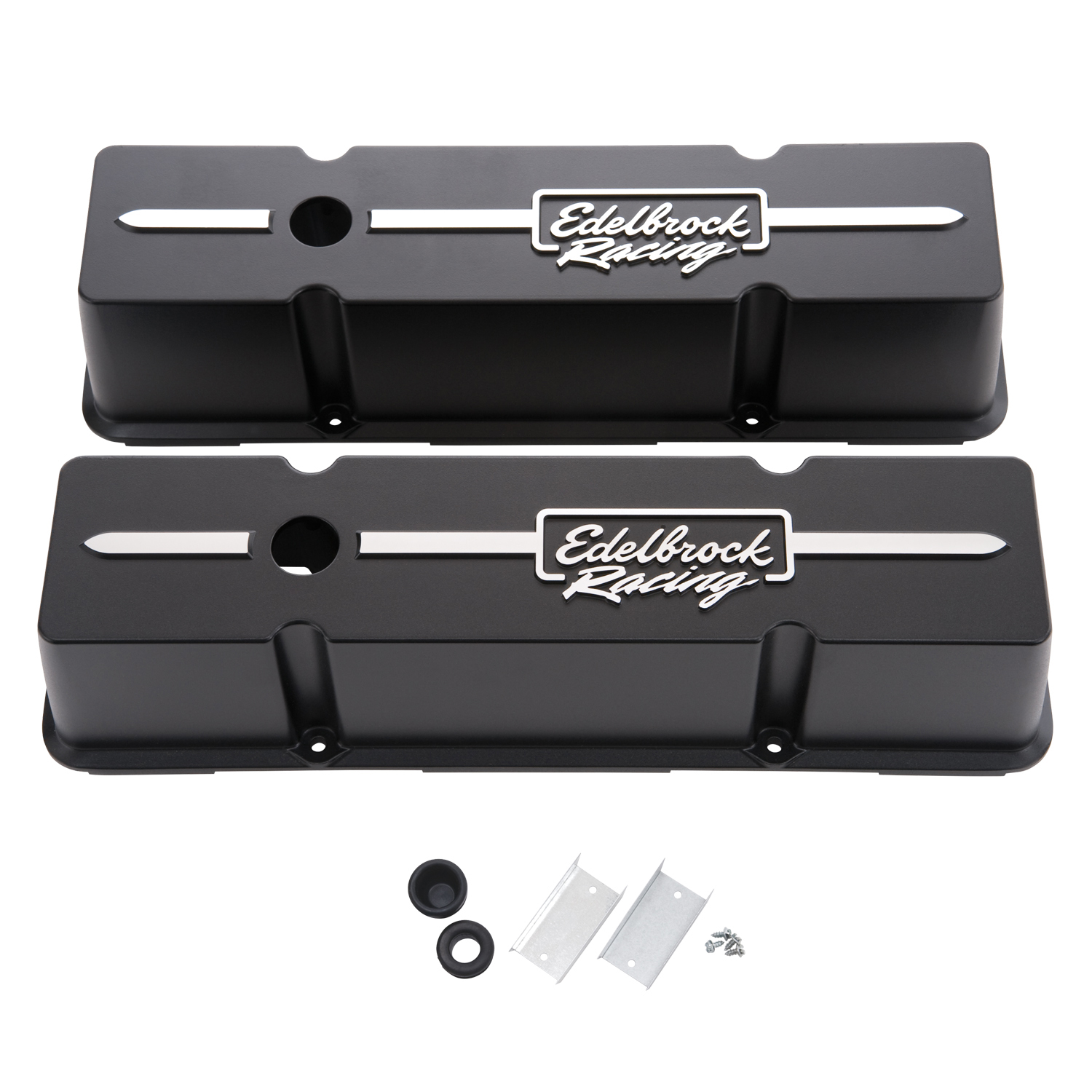 Edelbrock 41643 Racing Series Valve Covers For Chevy 262-400 V8 1959-86.