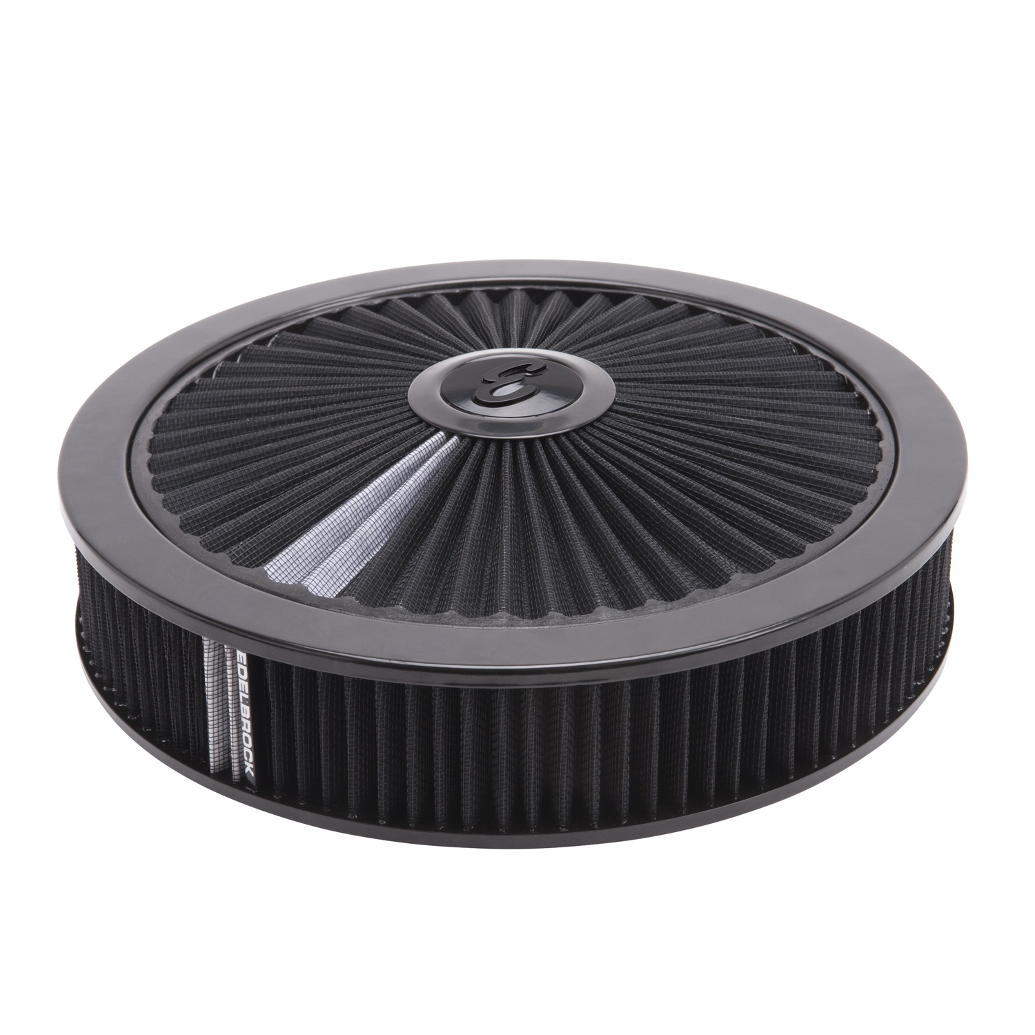 Edelbrock 43662 Pro-Flo Black Round 14\" Air Cleaner With 3\" Pro-Flo Element (Black)