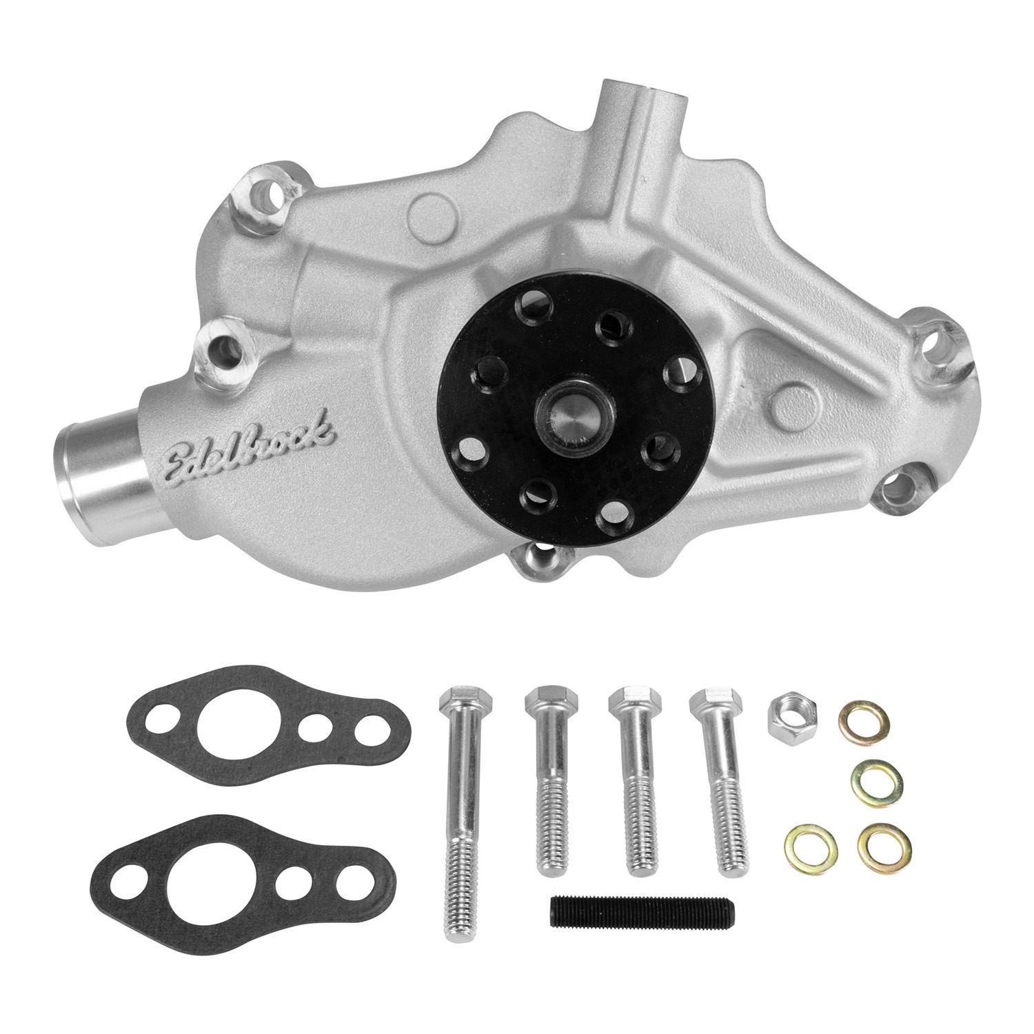 Edelbrock 88150 Water Pump For Small-Block 1984-91 350 C.i.d. Corvettes In Satin Finish (Short)