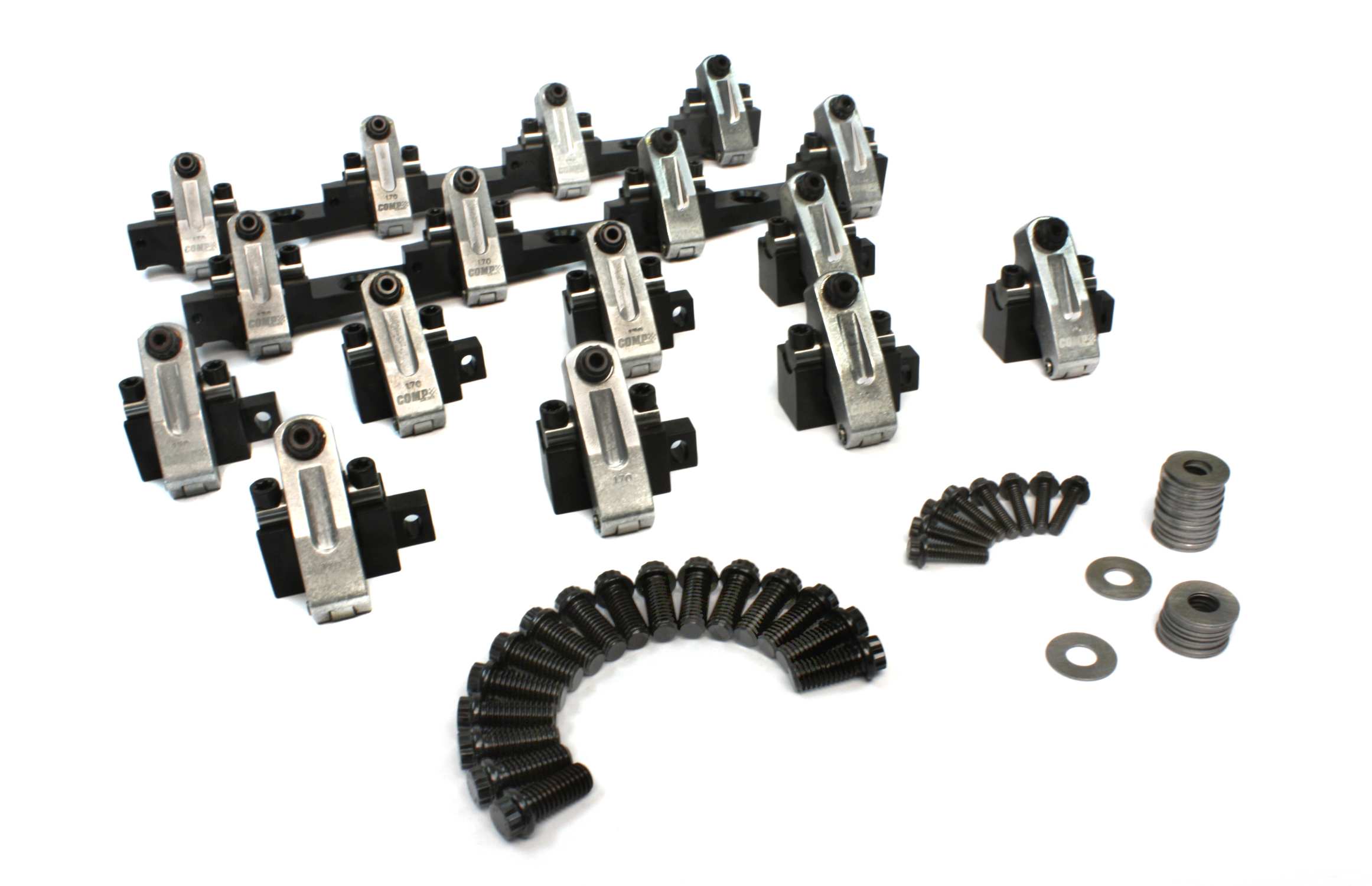COMP Cams 1505CPG Shaft-Mount Aluminum 1.7 Ratio Rocker Kit For BBC W/ Dart 320/360