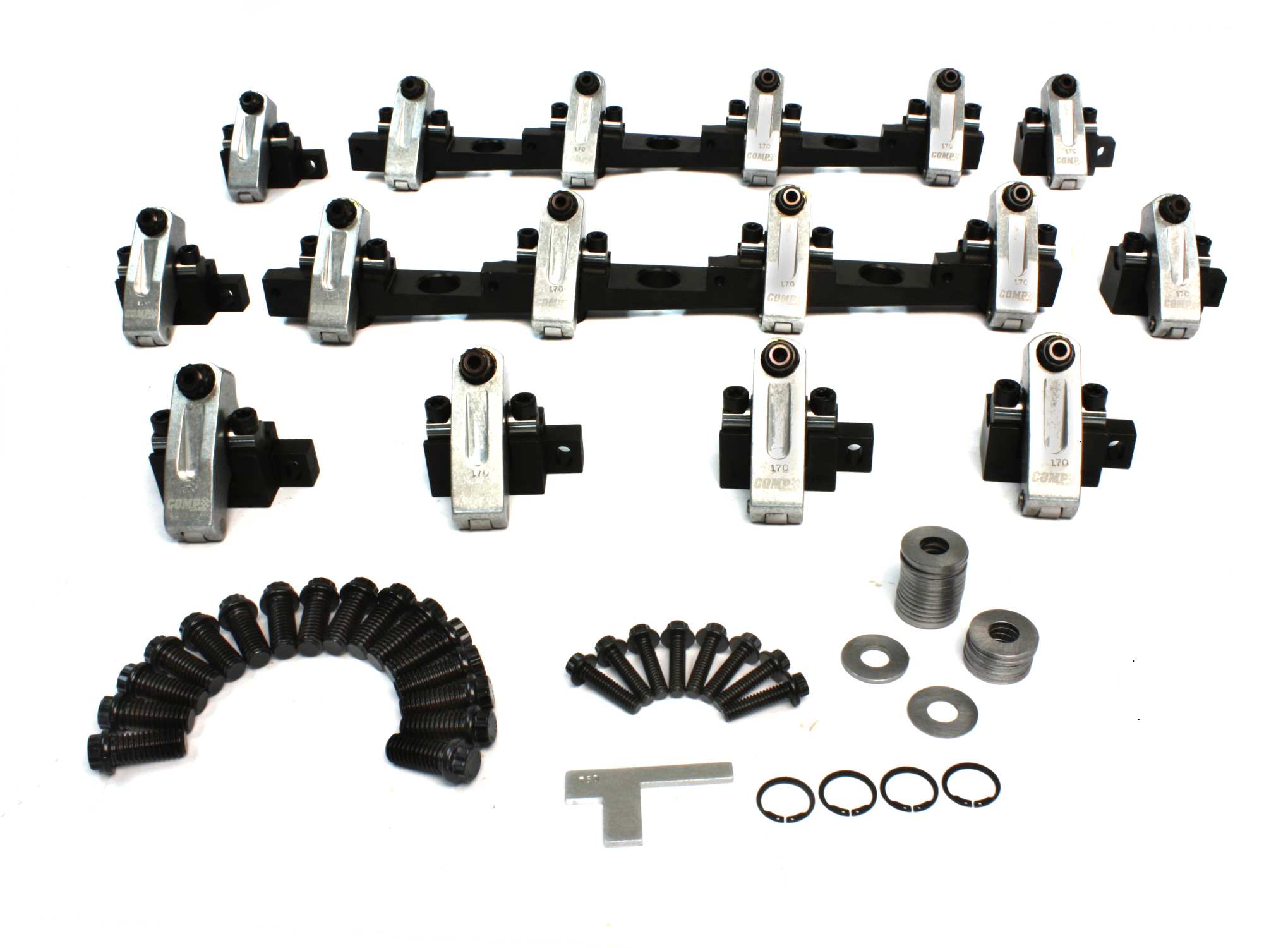 COMP Cams 1513CPG Shaft-Mount Aluminum 1.7 Ratio Rocker Kit For BBC W/ 18 Degree Brodix Big Duke