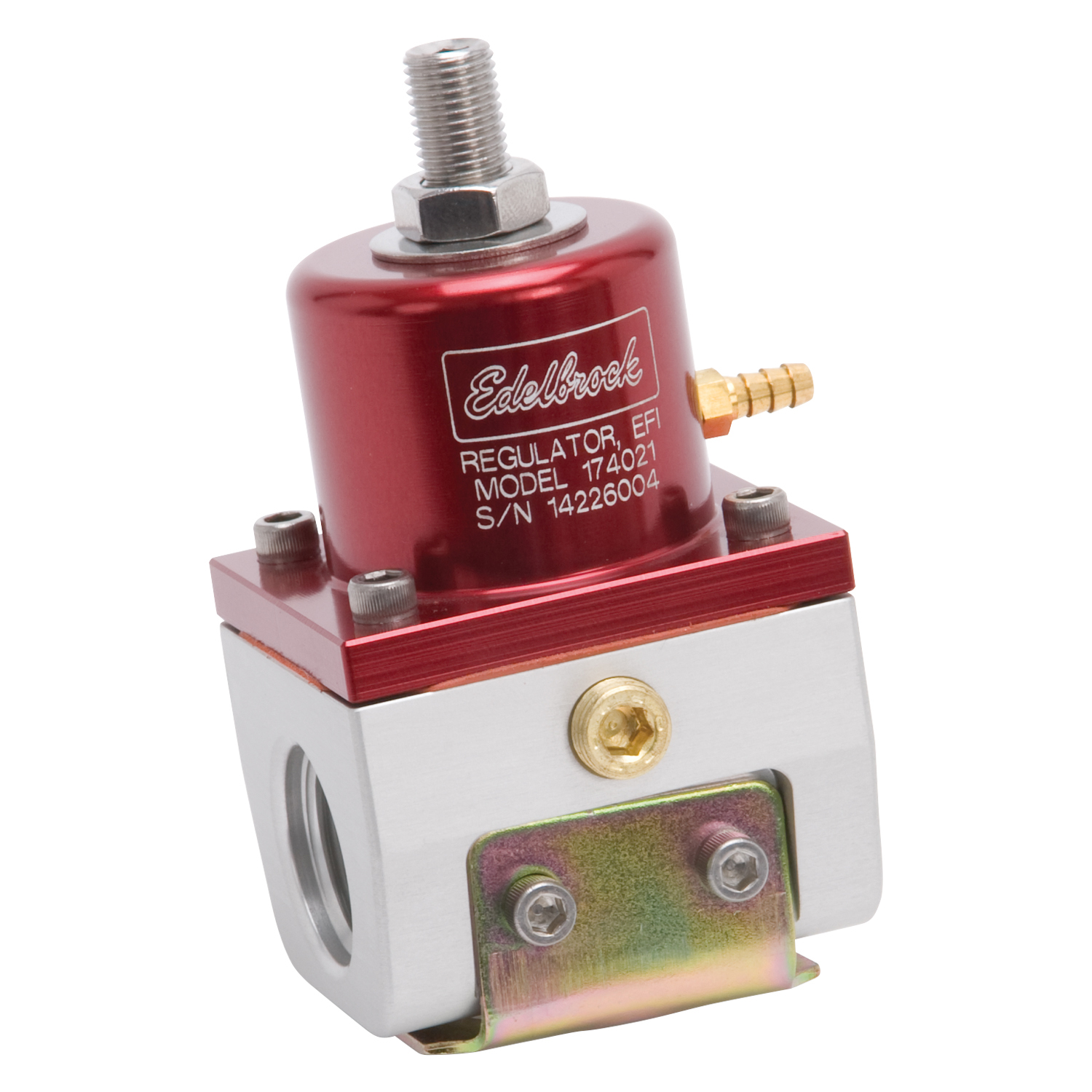 Edelbrock 174021 EFI Fuel Pressure Regulator -10 AN (180 GPH) In Red/Clear Finish