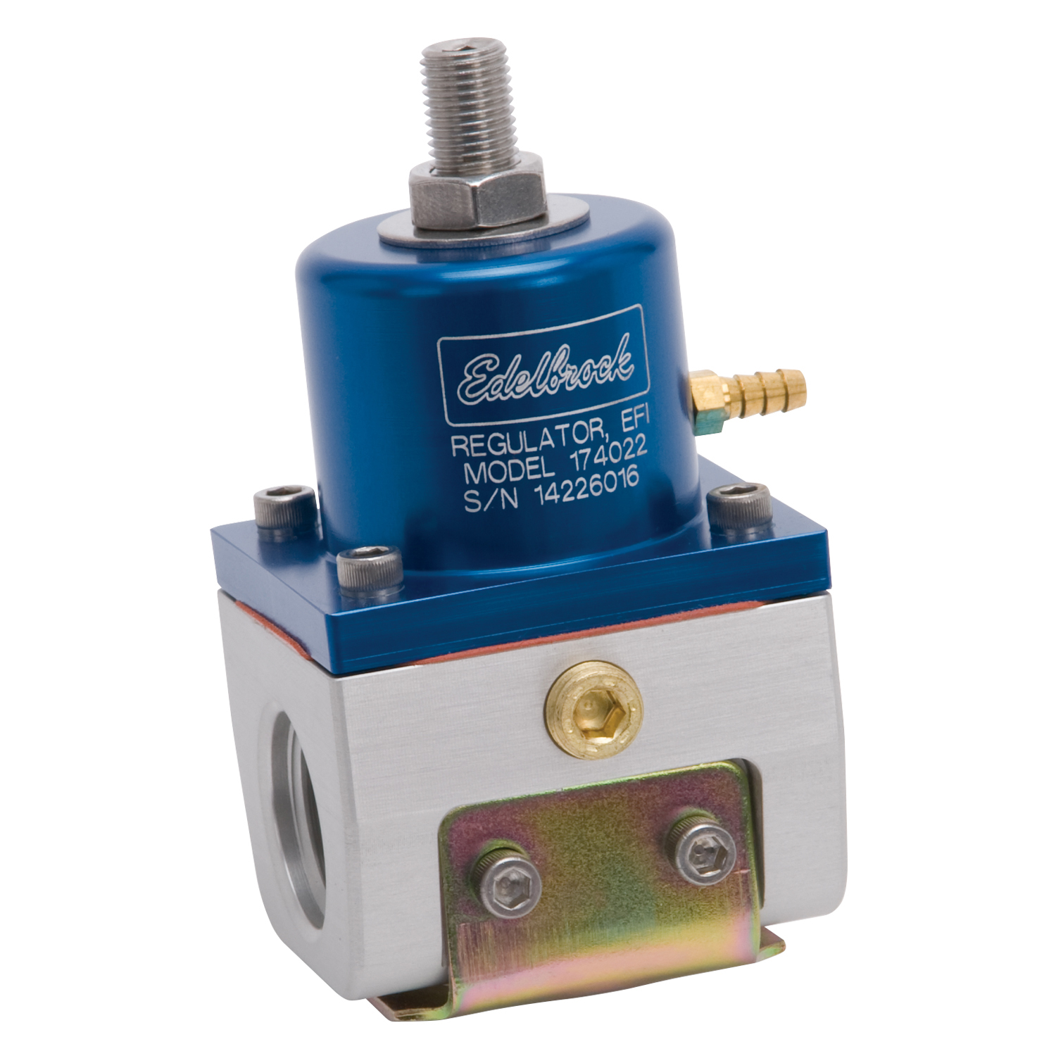 Edelbrock 174022 EFI Fuel Pressure Regulator -10 AN (180 GPH) In Blue/Clear Finish