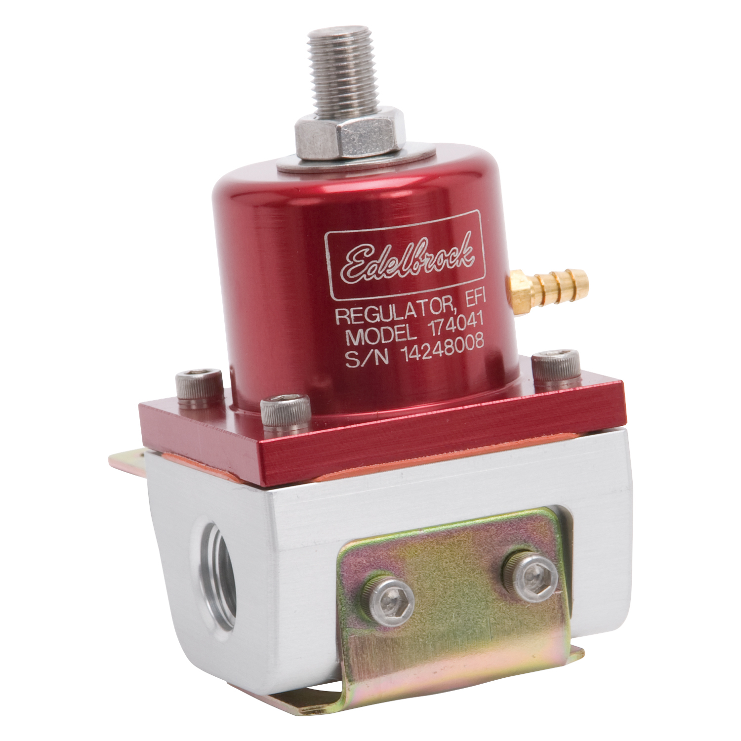 Edelbrock 174041 EFI Fuel Pressure Regulator -6 AN (180 GPH) In Red/Clear Finish
