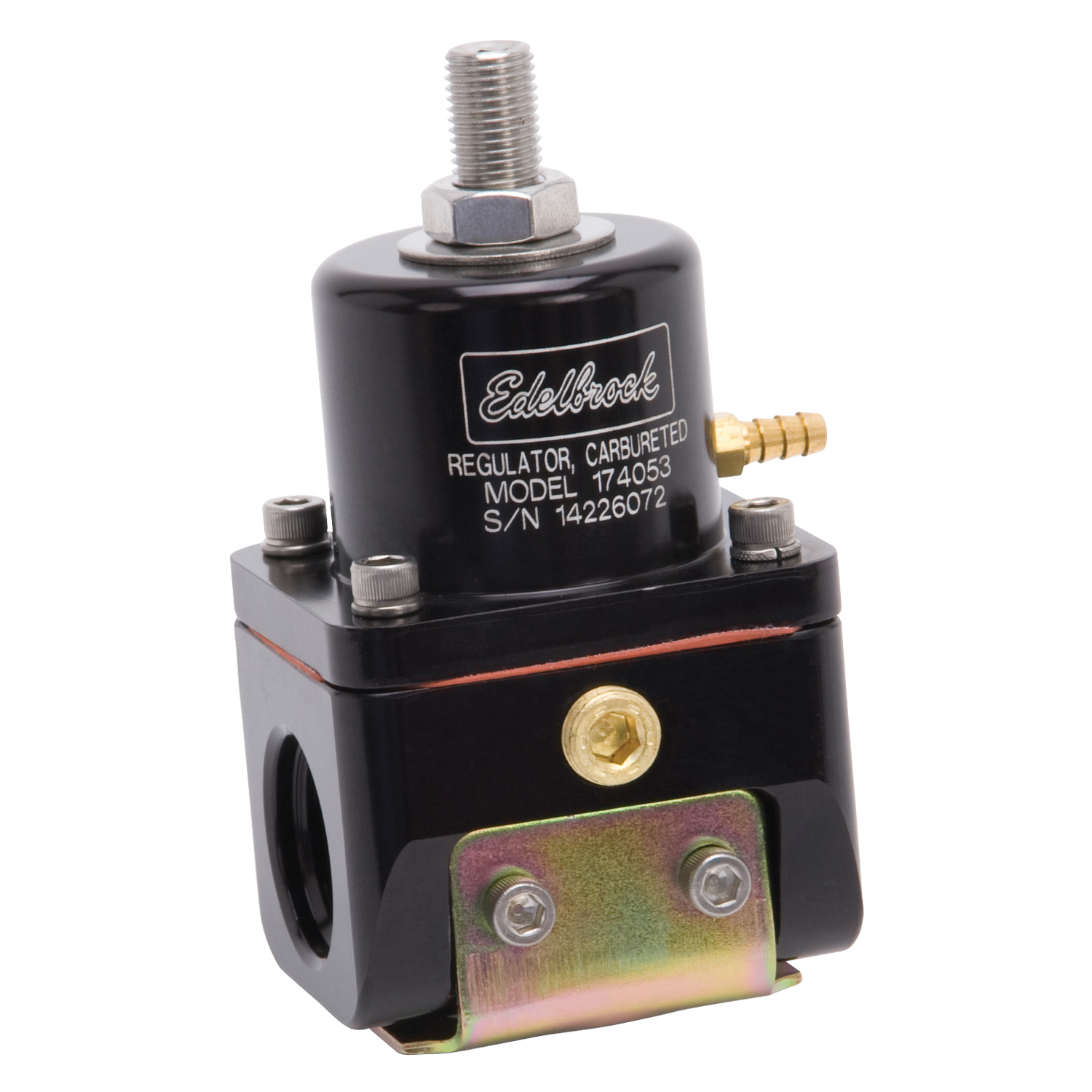 Edelbrock 174053 Carbureted Adjustable Bypass Fuel Pressure Regulator (180 GPH) In Black Finish