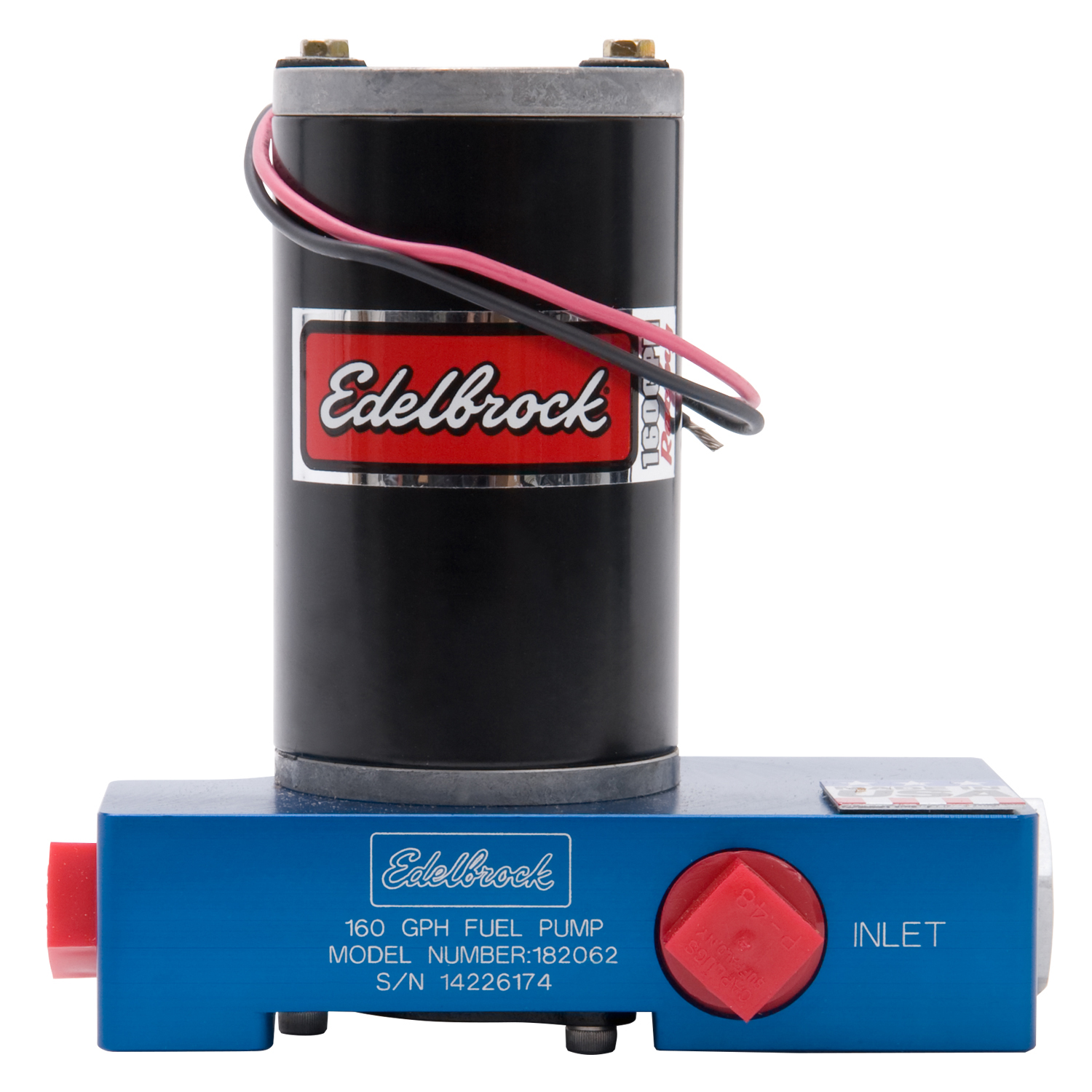 Edelbrock 182062 Quiet-Flo In-Line Blue Electric Fuel Pump - 160 GPH
