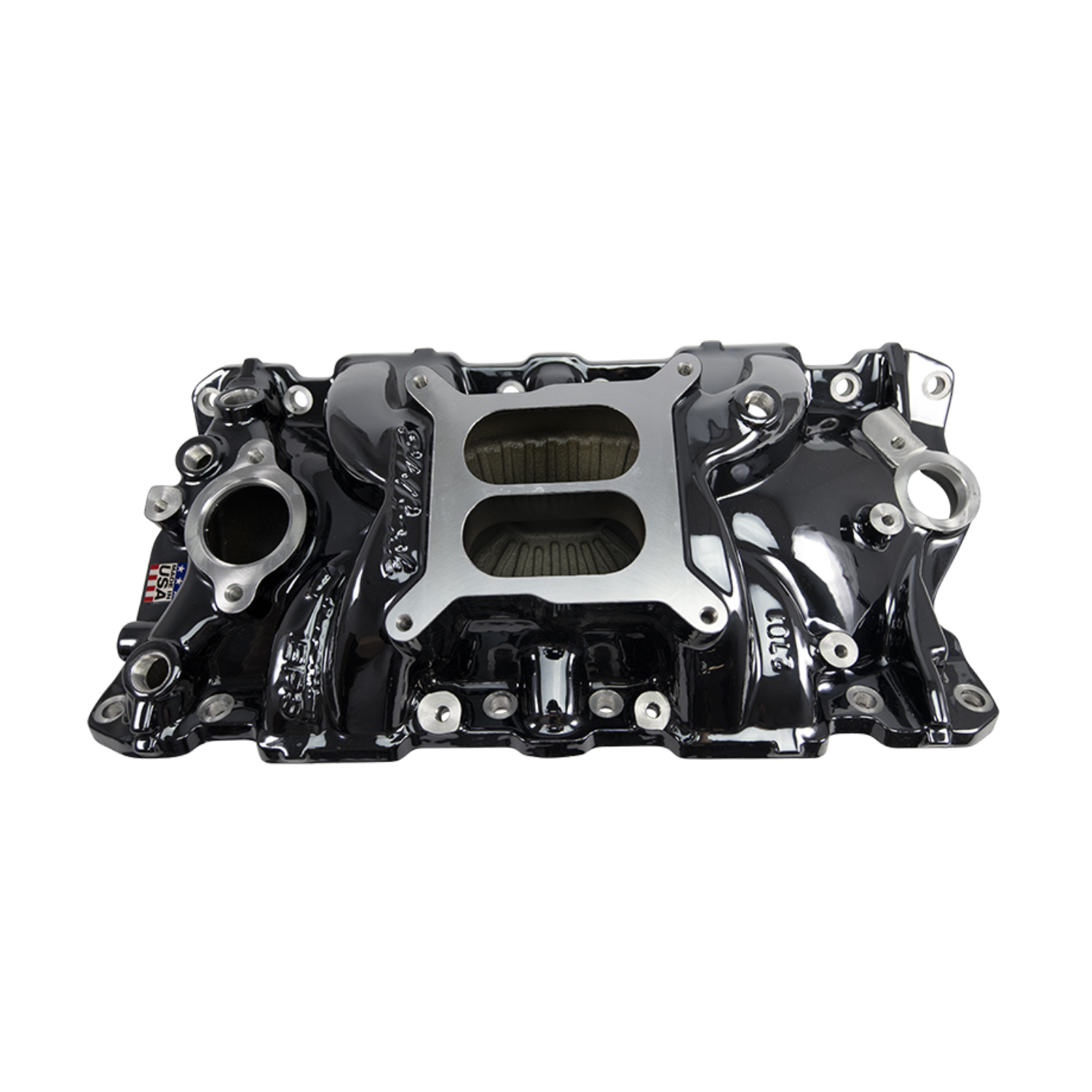 Edelbrock 2701-BP Performer EPS Intake Manifold For 1955-86 Small-Block Chevy, Black Plasma Finish