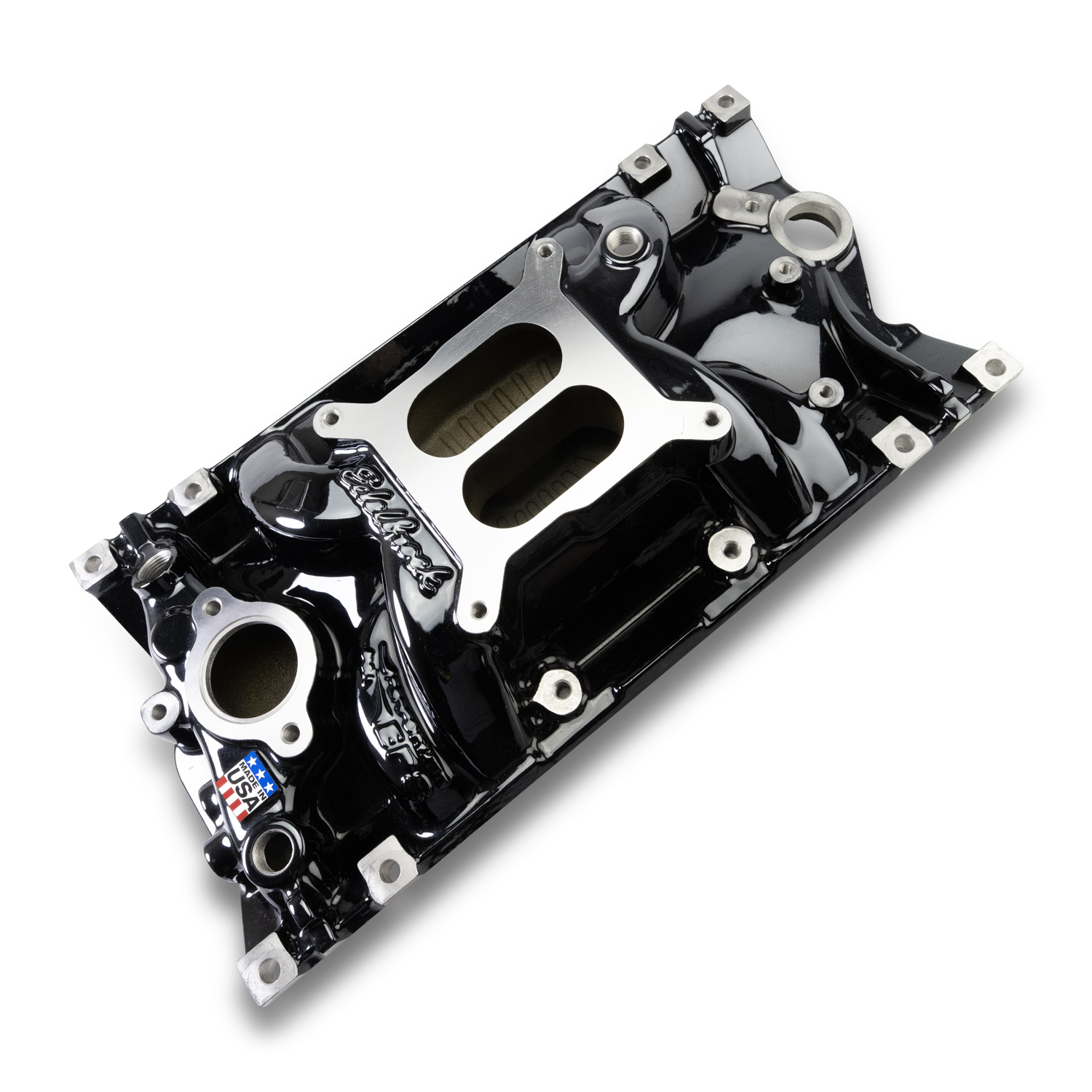 Edelbrock 2716-BP Edelbrock Perf EPS Manifold For Small-Block Chevy Vortec, Black Plasma Finish