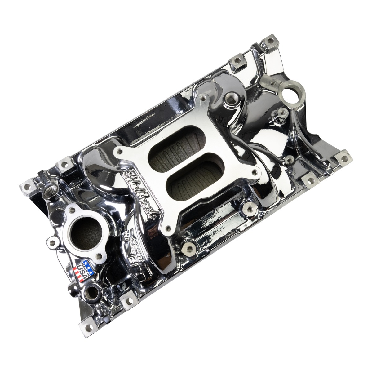 Edelbrock 2716-CP Edelbrock Perf EPS Manifold For Small-Block Chevy Vortec, Chrome Plasma Finish